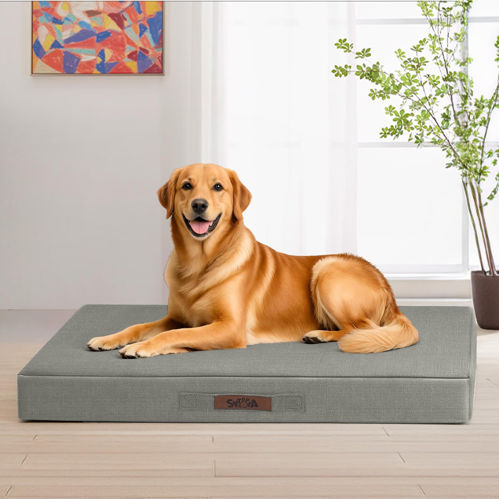 Sytopia 42 XL Indestructible Waterproof Chew Proof Dog Bed, Chew-Resistant Dog Crate Pad, 90 lbs Capacity for Extra Large Dogs, 