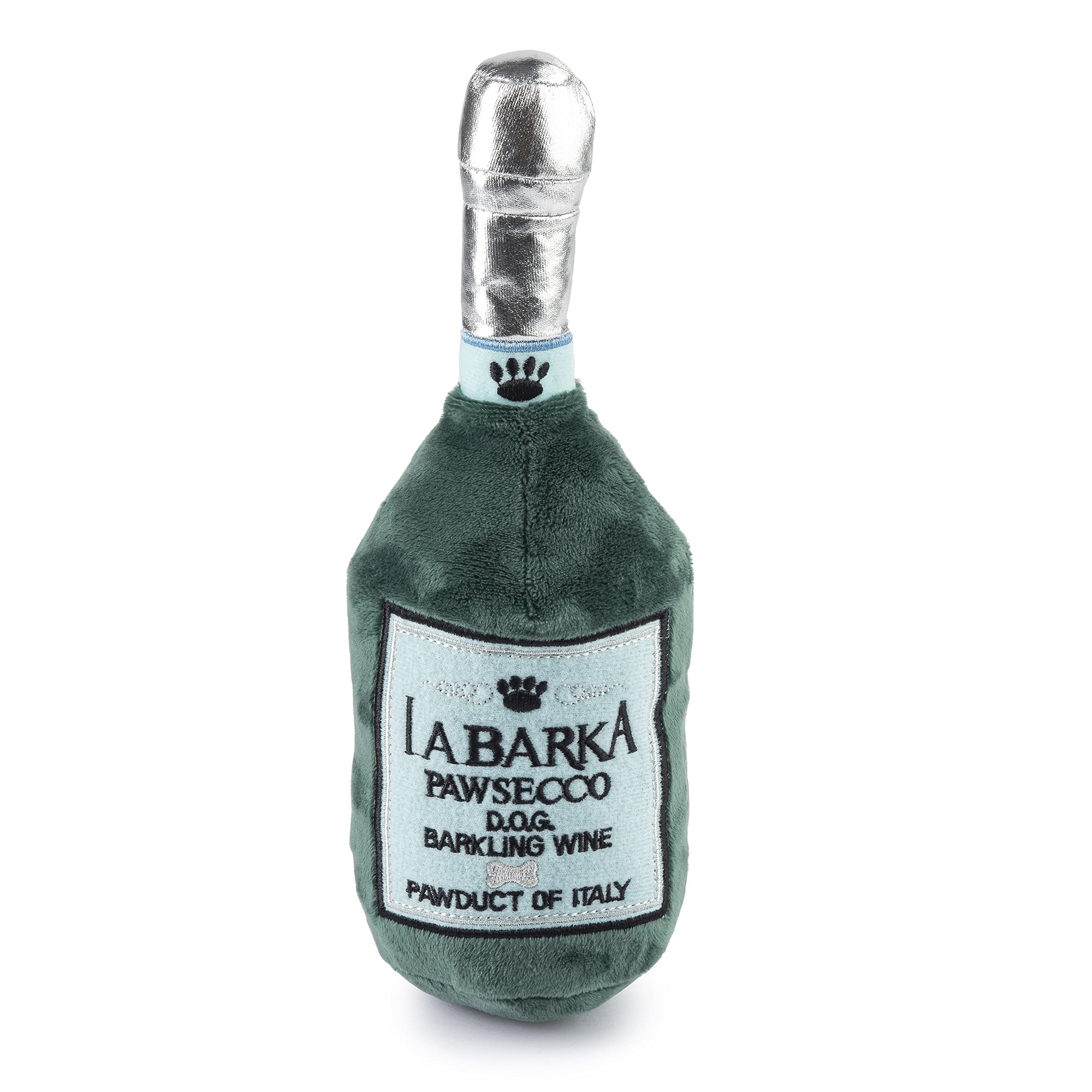 Haute Diggity Dog LaBarka Pawsecco, Plush Designer Dog Toys with Interactive Squeaker, Stimulating Pet Enrichment, Machine-Washa