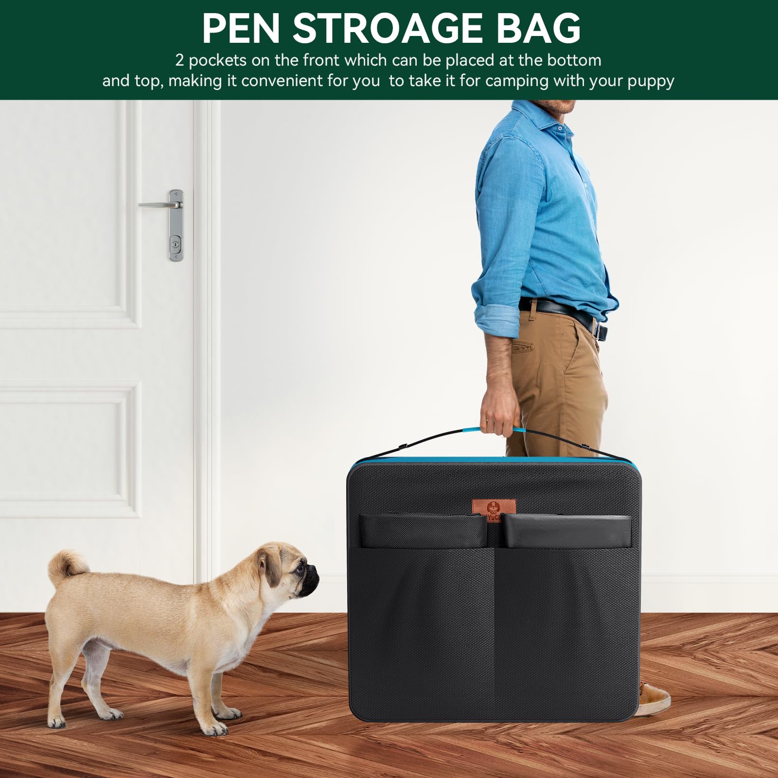 Pjyucien Dog Playpen Storage Bag ((Not Suitable For Other Brands) Fits 40'' H 32'' W 8 Panels Dog Pen, Designed For Rv Trips,Yar