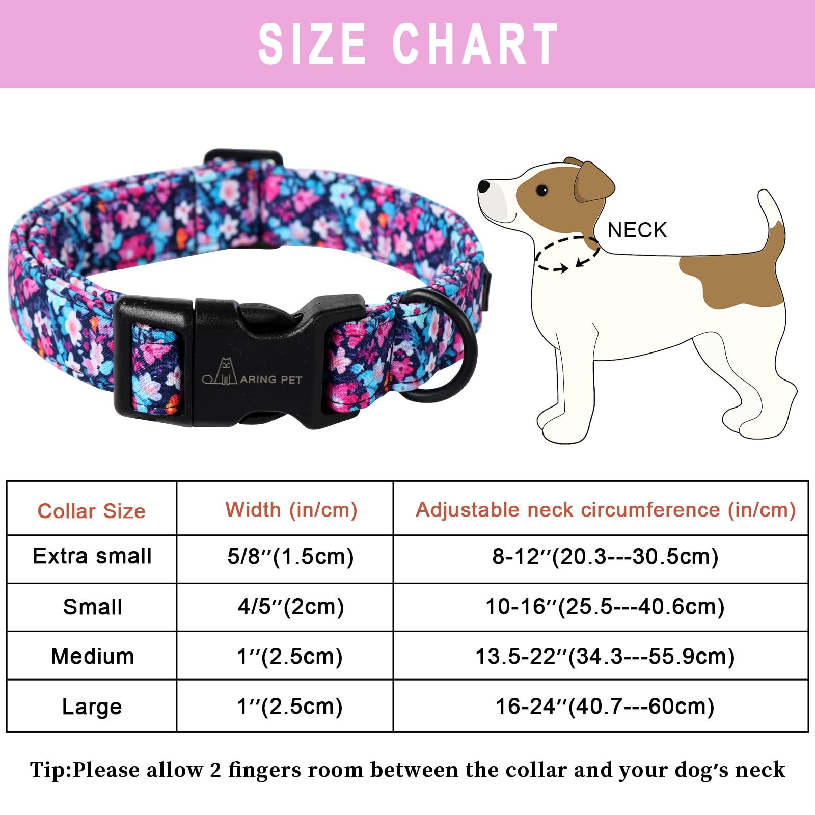 Aring Pet Summer Dog Collar-Cotton Lightweight Dog Collars, Adjustable Pet Collar Puppy Collars With Quick Release Buckle For Sm