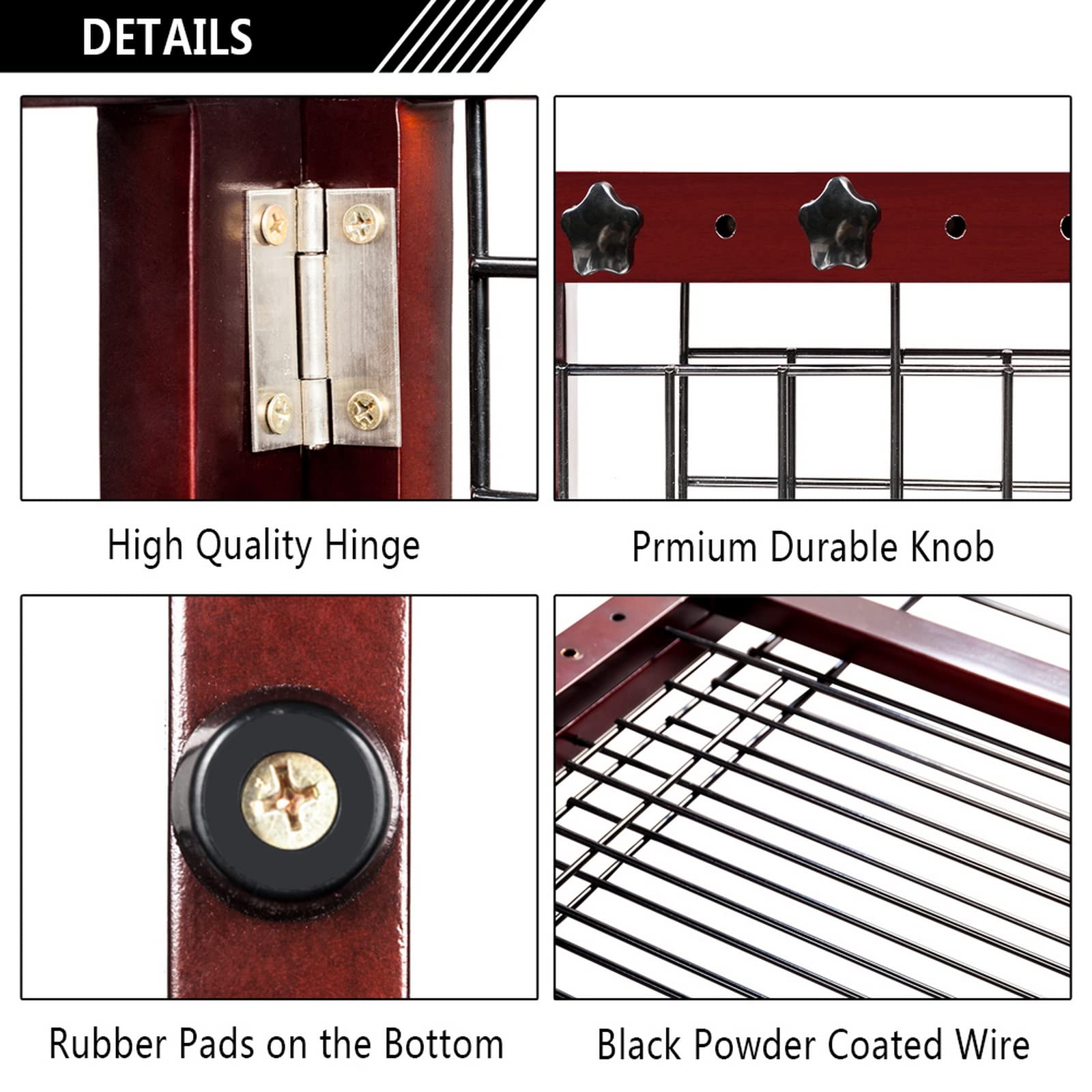 Bonnlo Free Standing Pet Gates for Dogs Indoor Dog Fence, Solid Wooden Dog Gates for The House,Doorways and Stairs, Doggie Gates