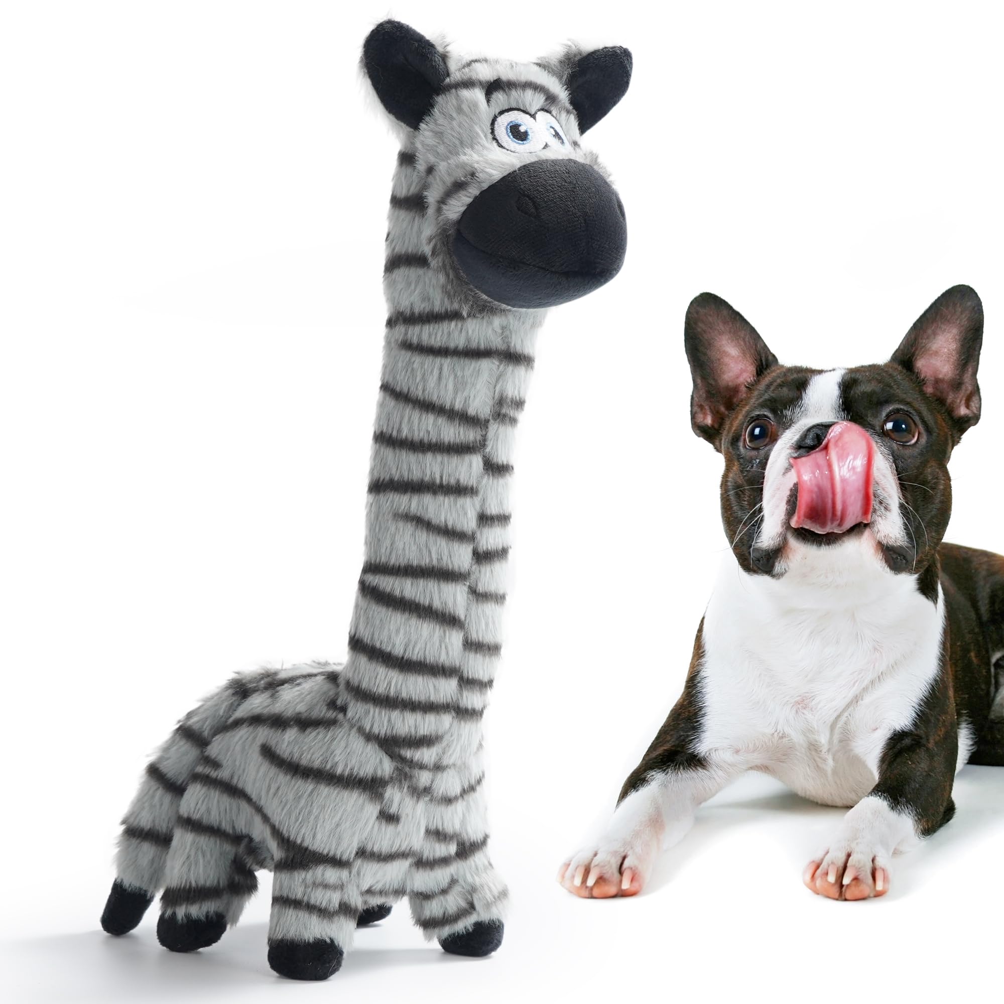 Nocciola Twistable Zebra Pup Dog Toy, Interactive Stuffed Plush Crinkle Puppy Supplies For Small Medium Breeds To Keep Them Busy
