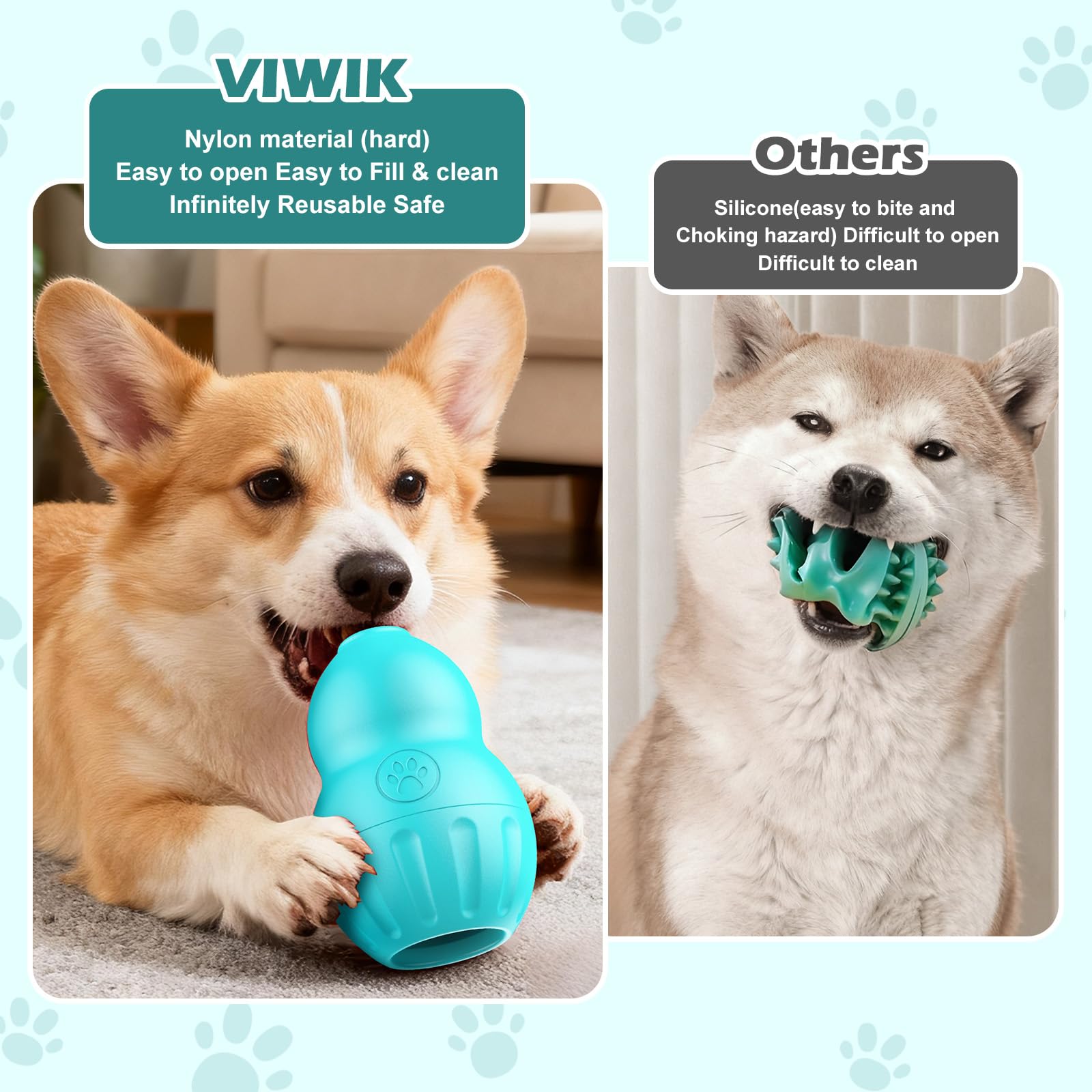 VIWIK Interactive Dog Toys to Keep Them Busy, Frozen Treat Dispensing Dog Puzzle Toy for Small Medium Breeds, Cognitive Dog Enri