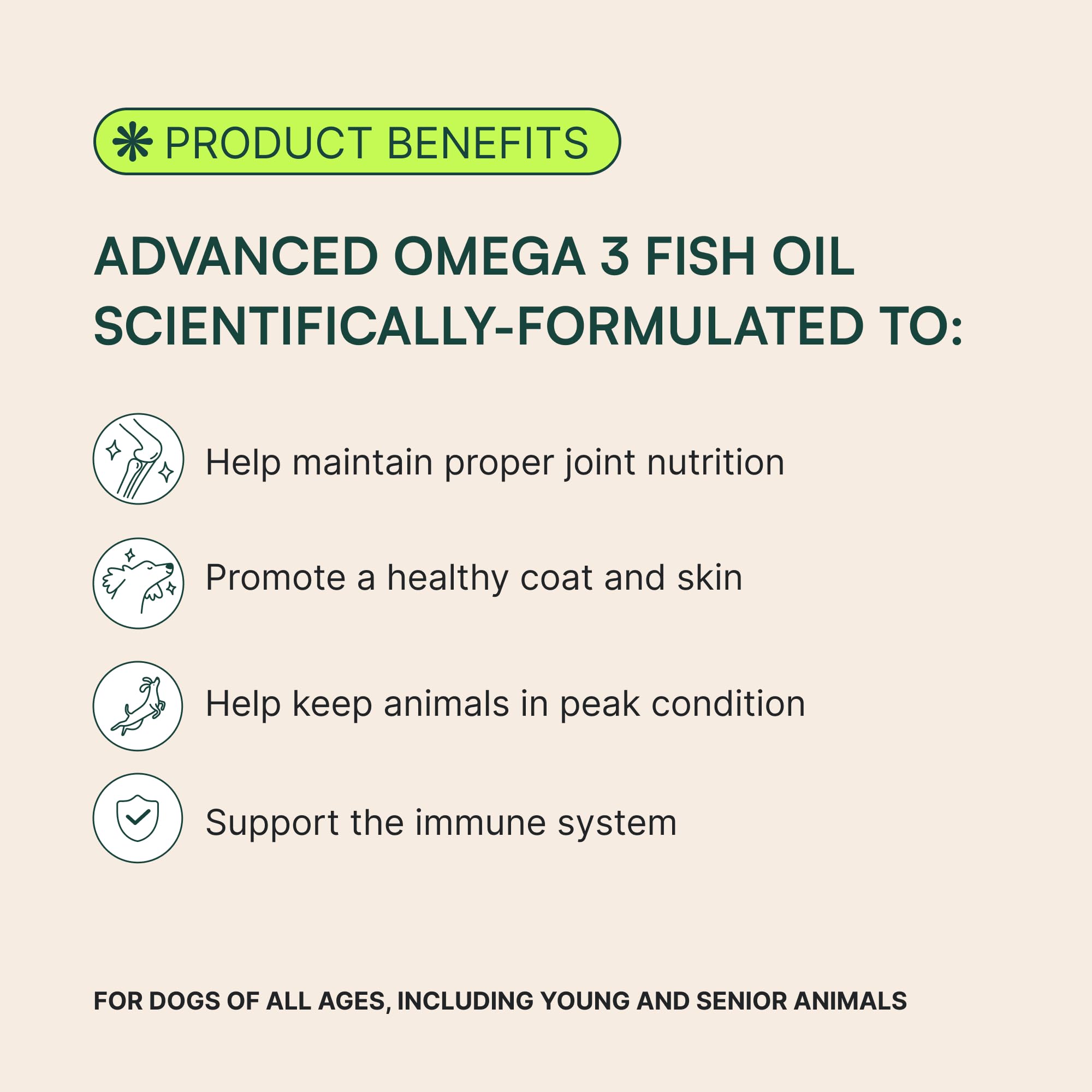 Wuffes Advanced Omega 3 Fish Oil for Dogs, Natural EPA & DHA Fatty Acids, Supports Healthy Skin and Coat, Joint Nutrition, Diges