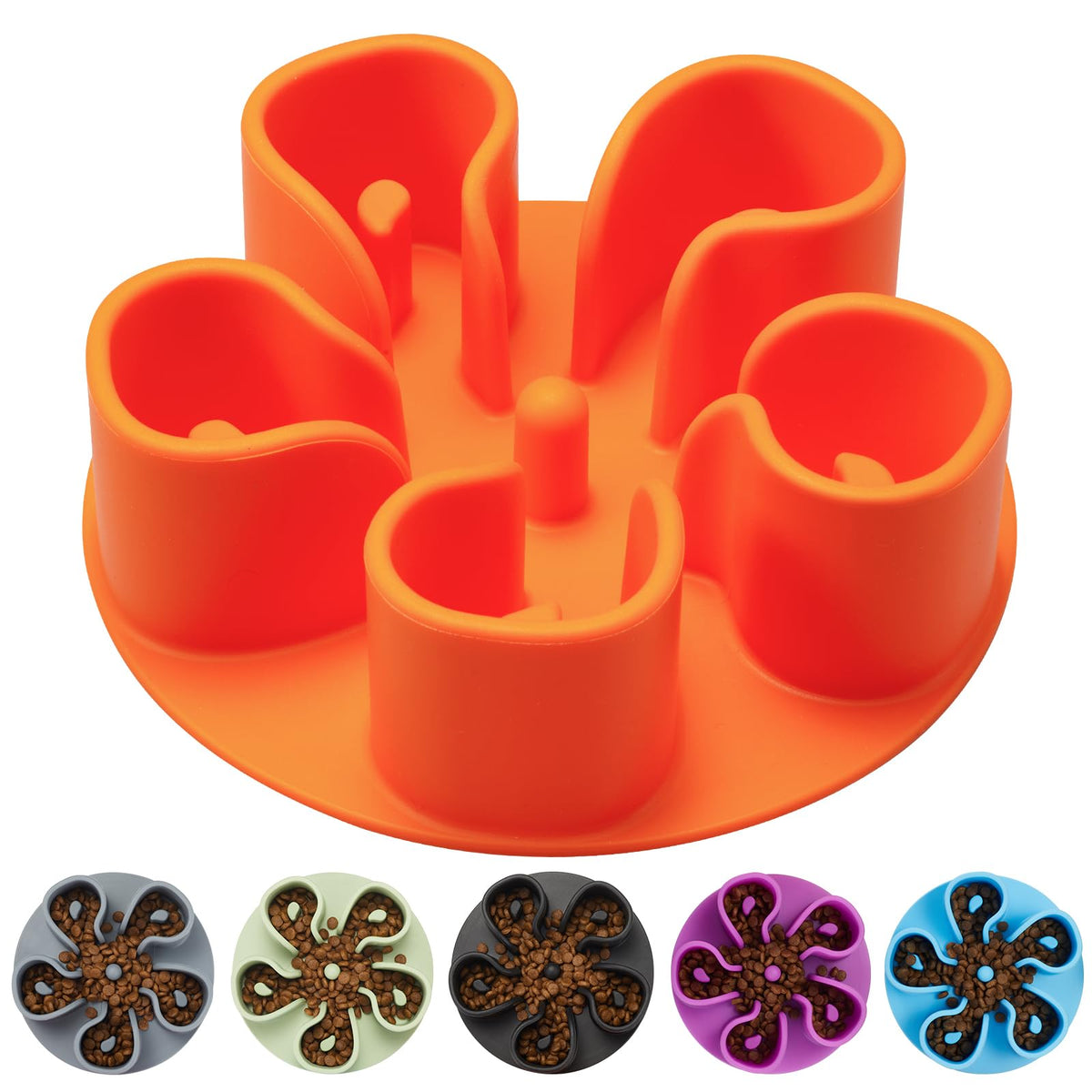 Slow Feeder Dog Bowls Insert, Bestalk Soft Silicone Slow Eating Dog Bowl Insert with Suction Cups for Small, Medium and Large Do