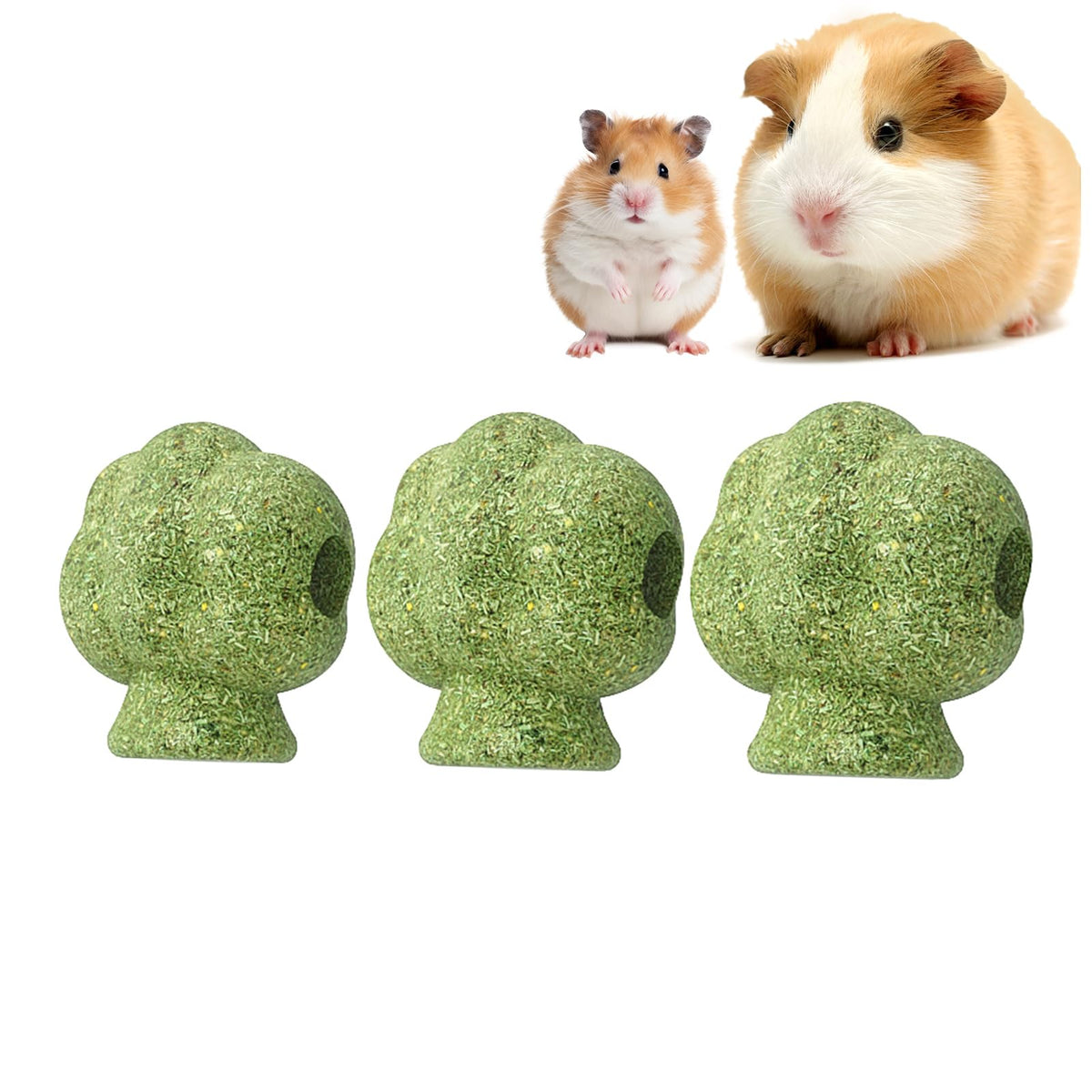 mini&moe Hamster Chew Toys for Teeth - Guinea Pig Chews and Treats Natural Hamster Enrichment Toys Improve Dental Health for Rat
