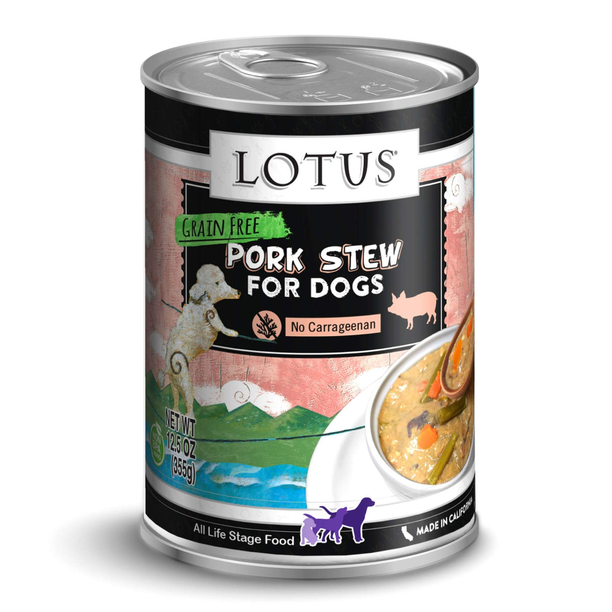 Lotus Grain Free Wholesome Pork And Asparagus Stew Canned Dog Food - 12.5Oz (12 In Case)