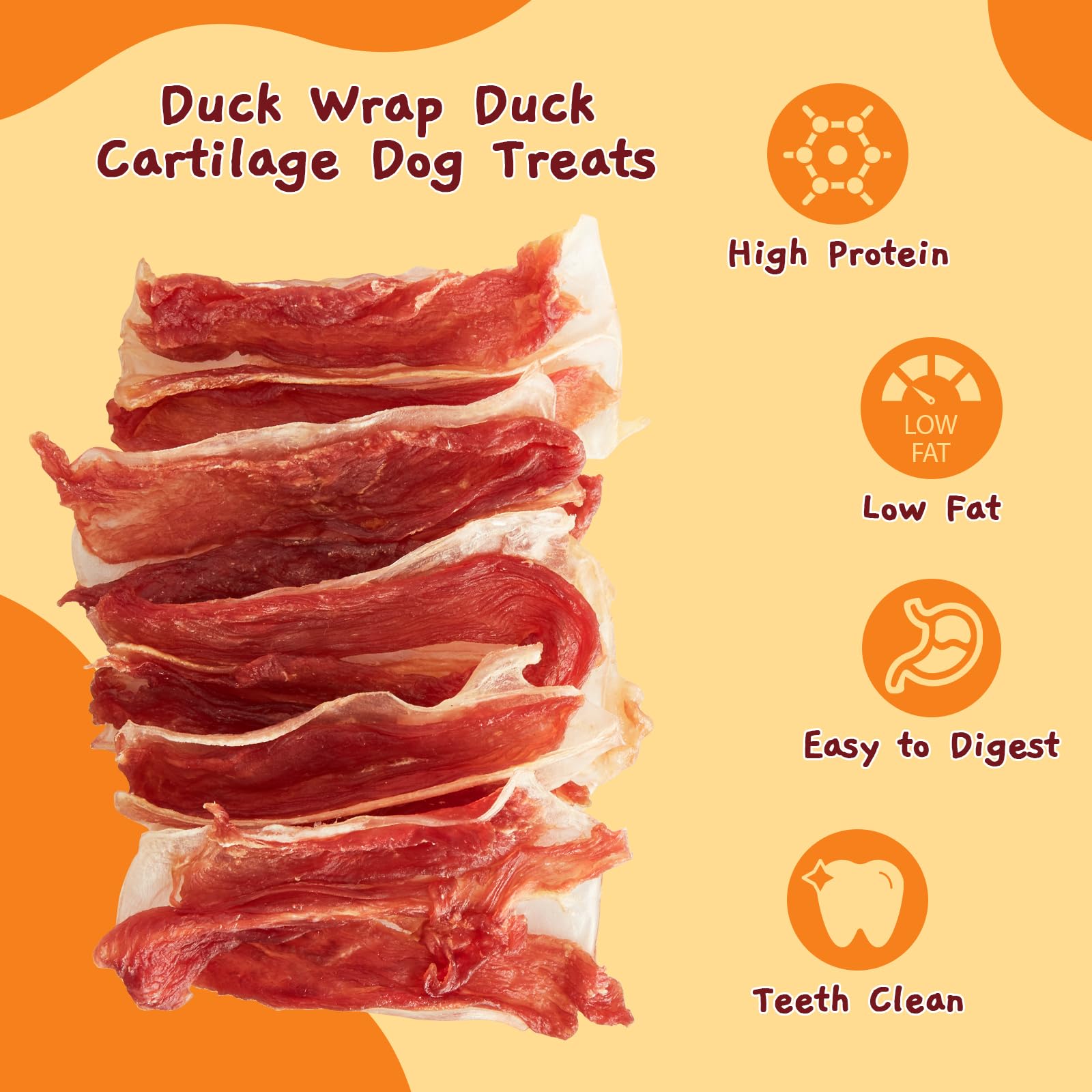 Jungle Calling Duck Wrapped Bones Dog Treats, Made with Real Meat & Cartilage, Rawhide Free Dogs Snacks,Healthy, Easily Digestib