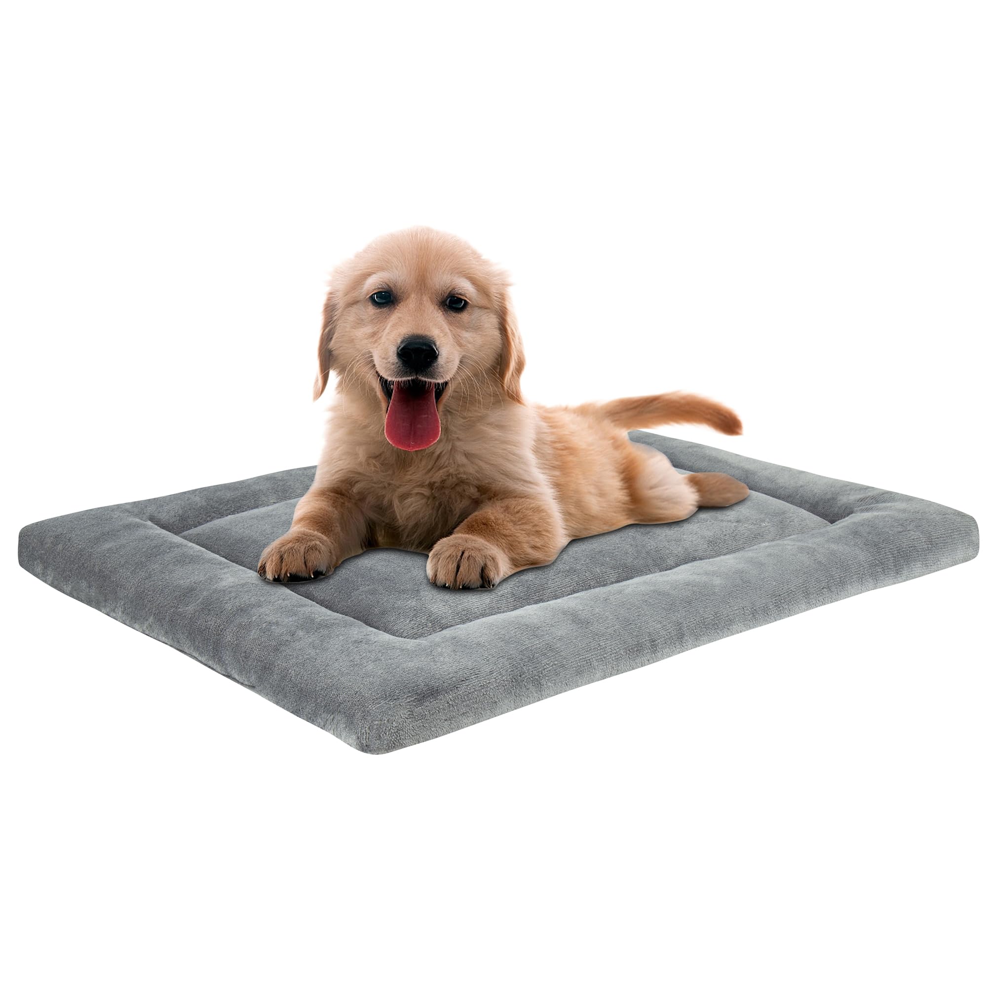Khonsu Pet Dog Bed Mat Crate Pad For Up To 25 Lbs Dogs With Reversible Sides For Cold And Hot Seasons, Completely Washable Cushi