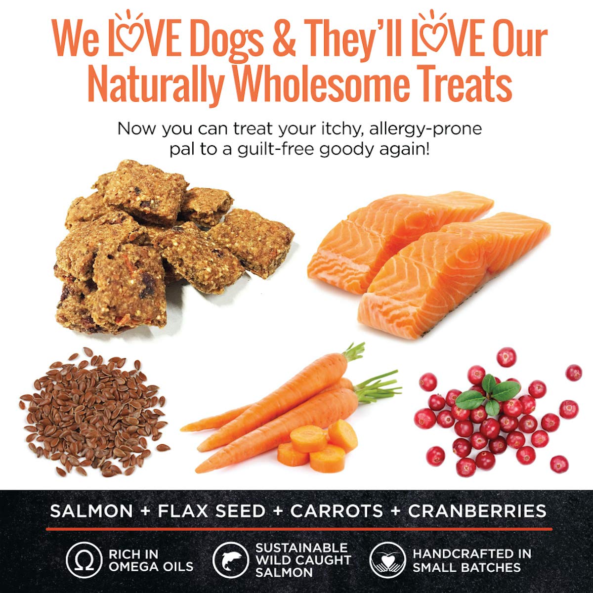 Smart Cookie All Natural Dog Treats - Healthy Skin & Coat Salmon Dog Treats - Ideal for Sensitive Stomachs or Itchy, Allergic, D