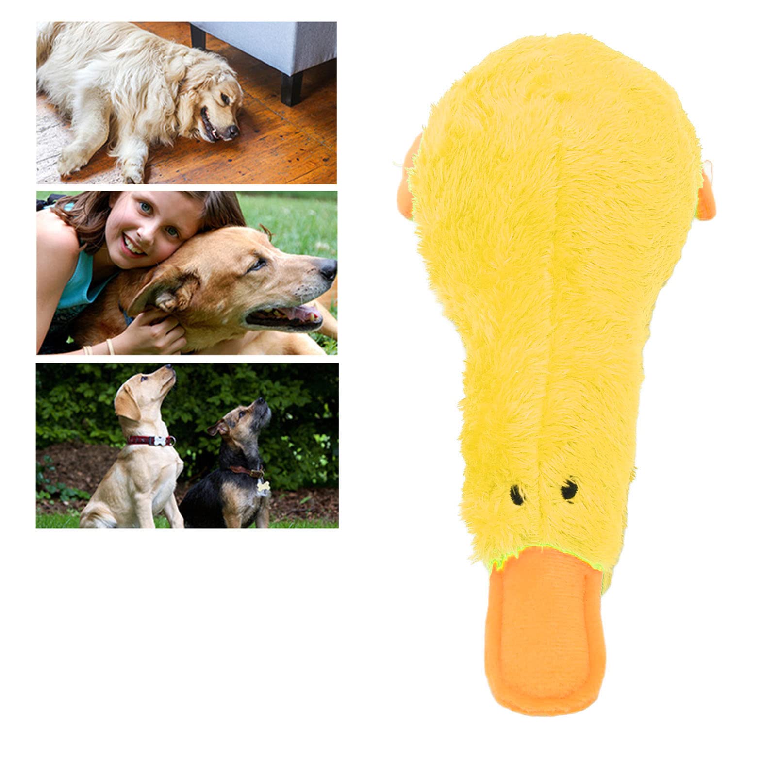Duck Dog Squeaky Toy, Interactive Teeth Cleaning Plush Dogs Chew Toy Dog Companion For Dogs Puppies Pets (Yellow)