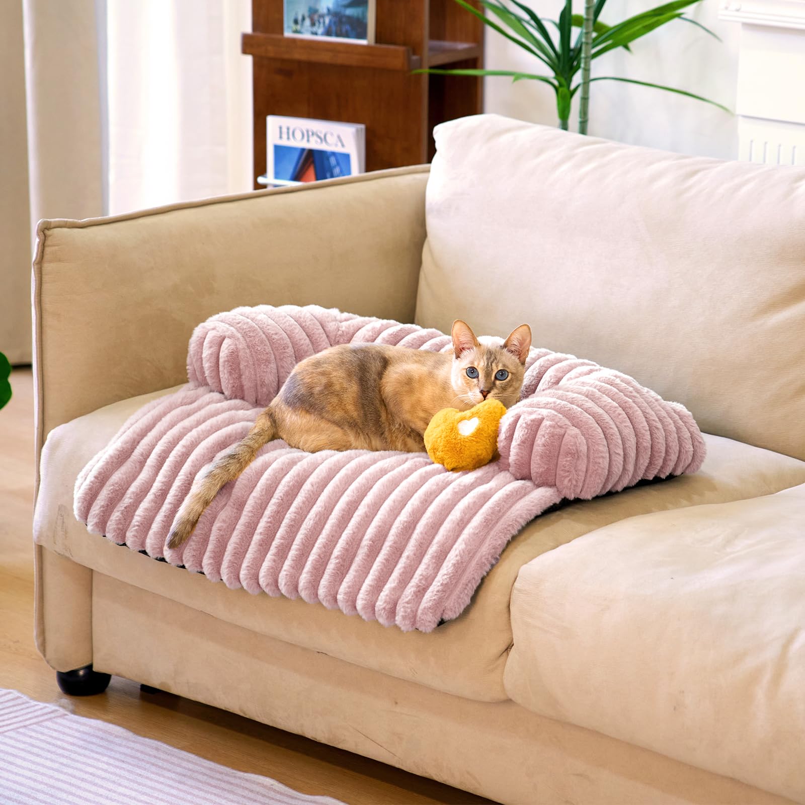 Funny Fuzzy Pet Couch Cover For Sofa, Calming Dog Bed For Couch, Fluffy Plush Cat Bed Mat For Furniture Protector For Small Dogs
