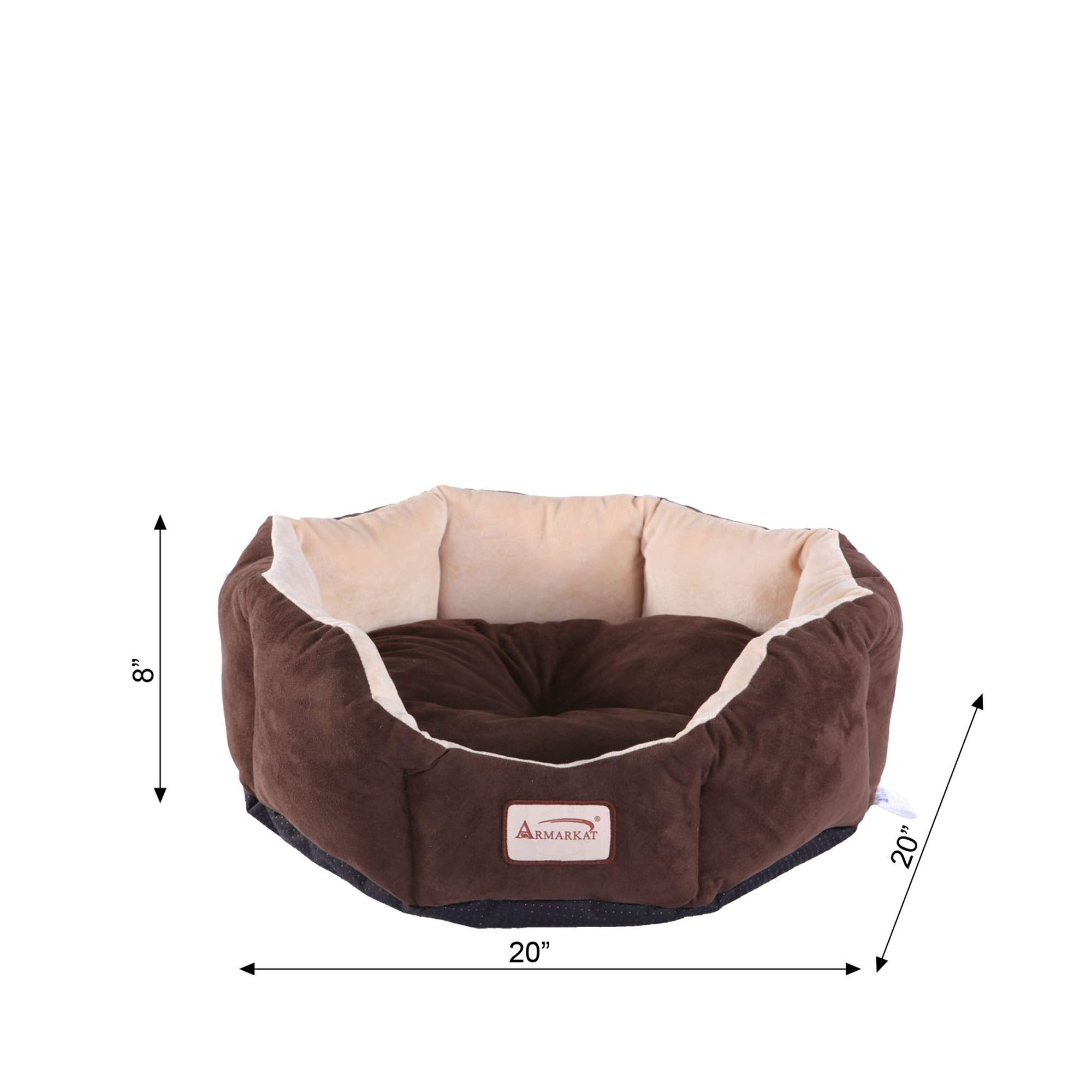 Armarkat C01HKF/MH Cozy Pet Bed 20-Inch Diameter, Mocha Beige