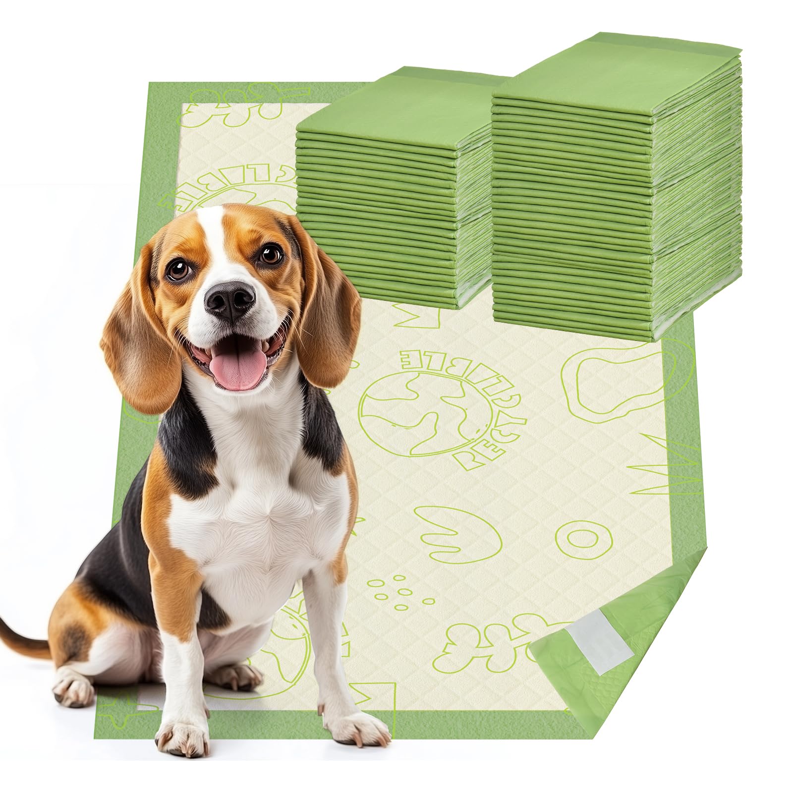 Dog Pee Pads with Adhesive Strips 50Count, 19X30 Extra Large Disposable Pee Pads for Dogs, Non-Slip Puppy Training Pads for Crat