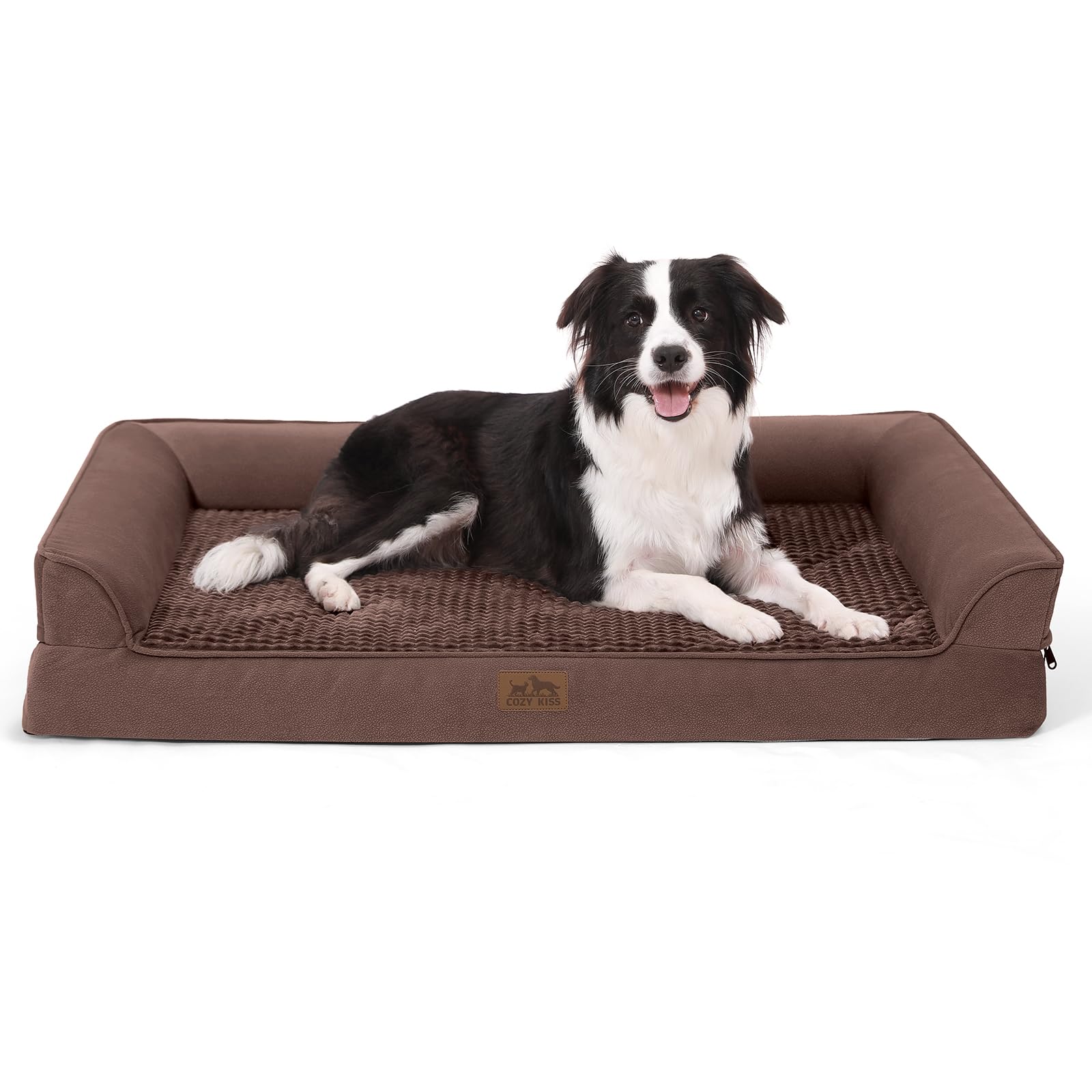 Cozy Kiss Orthopedic Dog Bed For Extra Large Dog, Xl Pet Couch For Xlarge Dog, Supportive Foam Bolster Sofa With Waterproof Lini