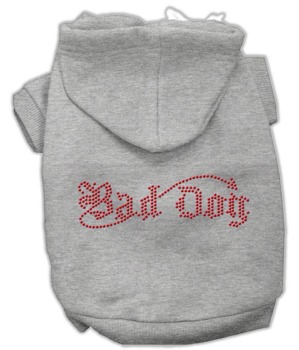 Pet, Dog & Cat Hoodie Rhinestone, &quot;Bad Dog&quot; Cream XS (0-3 lbs.)