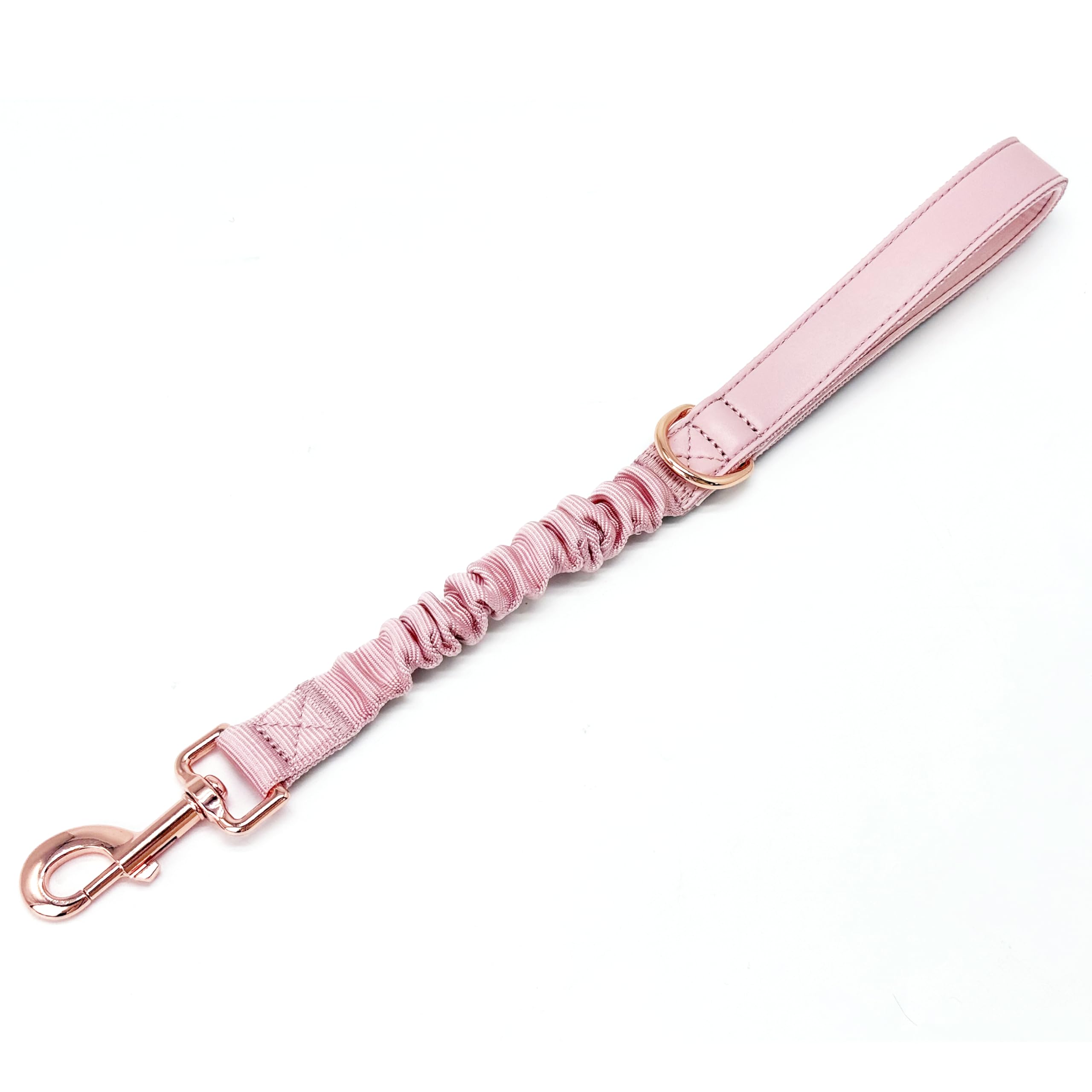 18'' Short Dog Leash Comfortable Soft Nylon Bungee Resistance Elastic Short Leash For Large And Medium Dogs (Pink, 18''-24'')