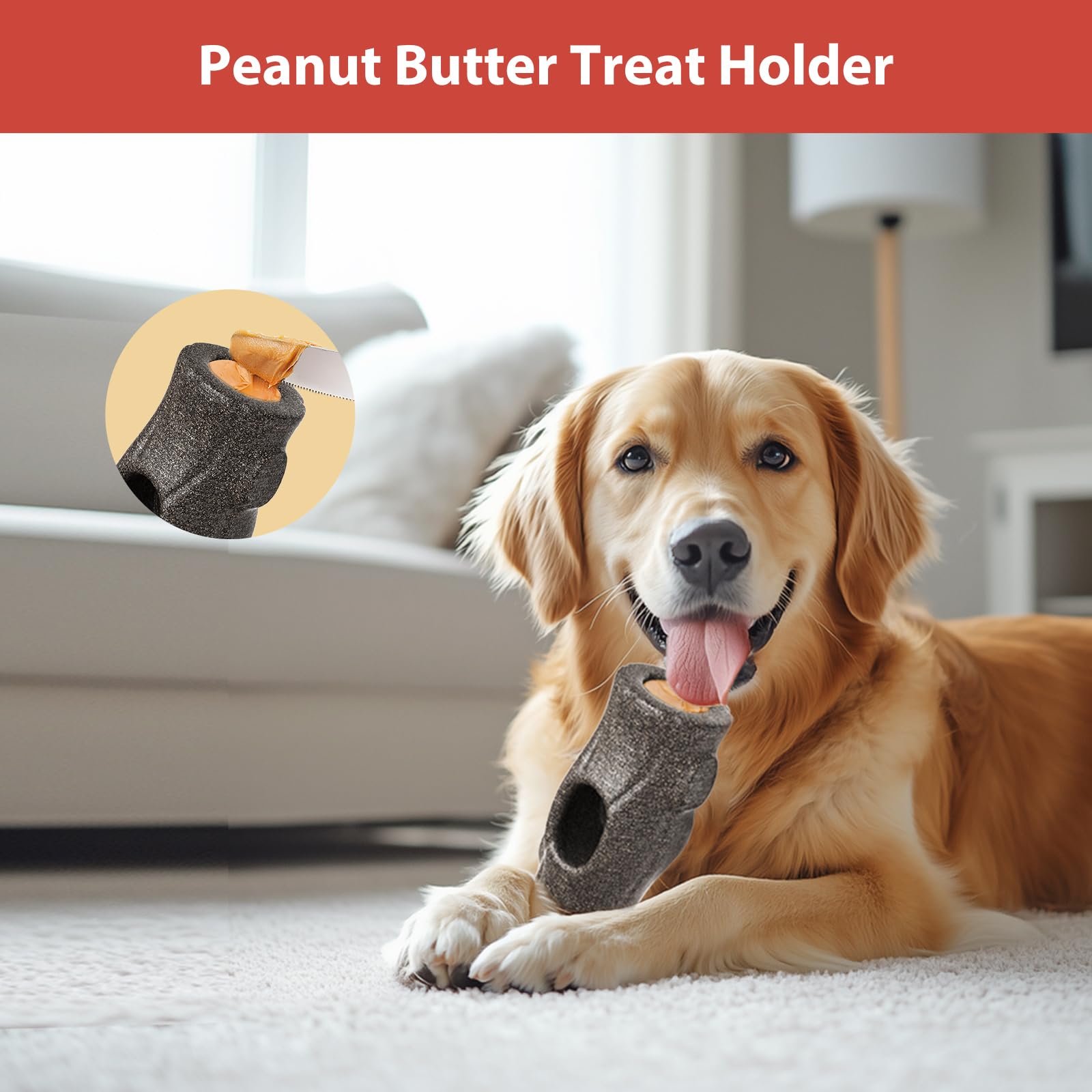 Origintek 3-In-1 Freeze Bone For Dogs, Dog Chew Toys To Keep Them Busy, Peanut Butter Dog Toy For Small Medium Large Dogs