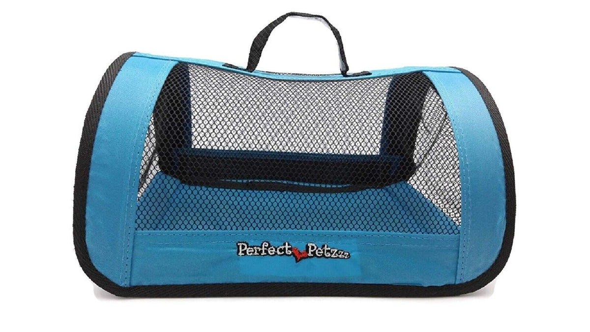 Perfect Petzzz - Tote For Lifelike Stuffed Interactive Pet Dogs And Cats, Nylon And Mesh Carrier For Pet Animals,Zippered Carrying Case Accessory-Blue