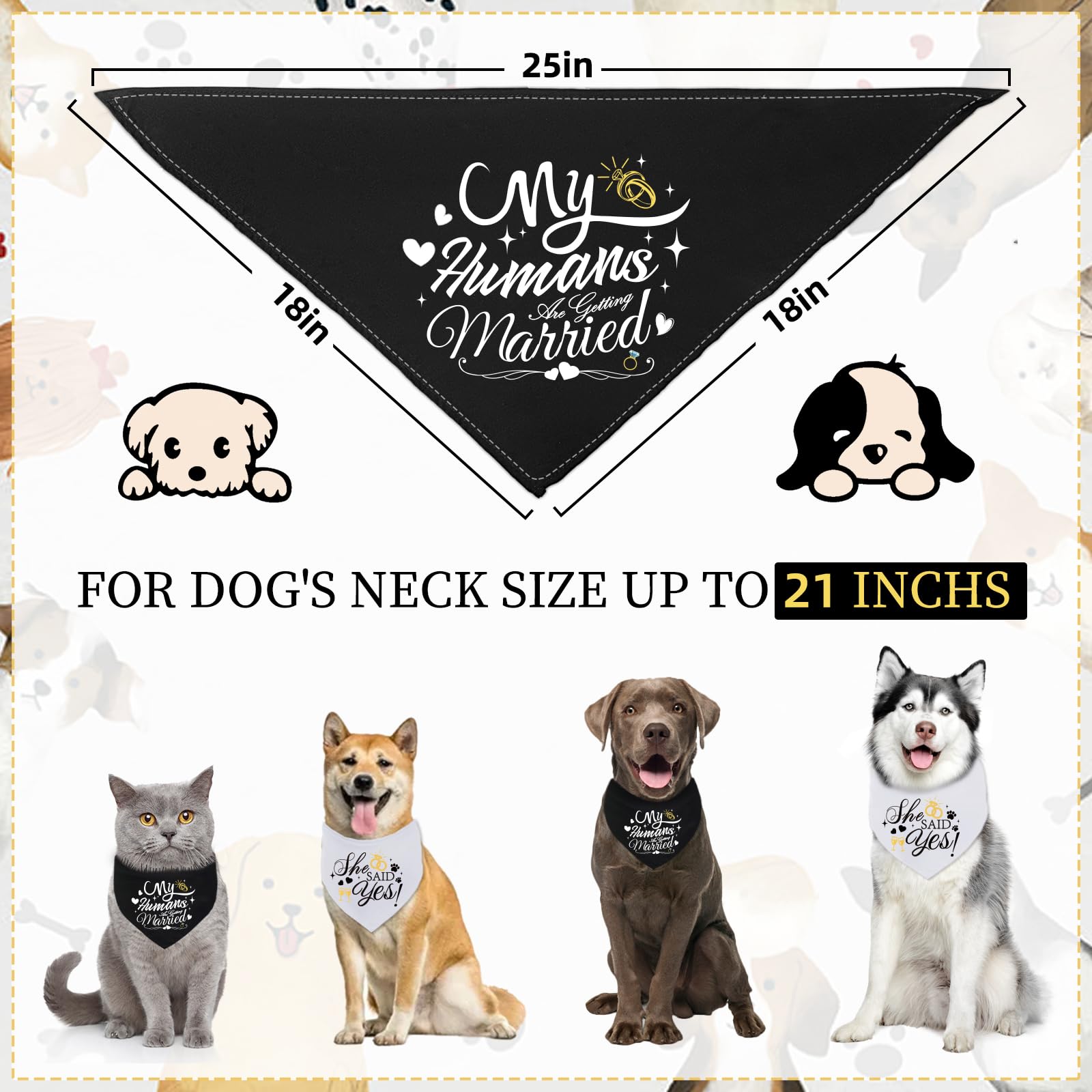 2 Pack Engagement Gifts For Couples My Humans Are Getting Married Dog Bandanas She Said Yes Dog Bandanas For Wedding Bridal Show