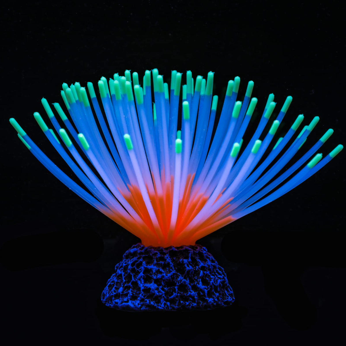 Uniclife Aquarium Imitative Green Sea Urchin Ball Artificial Silicone Ornament With Glowing Effect For Fish Tank Landscape Decor