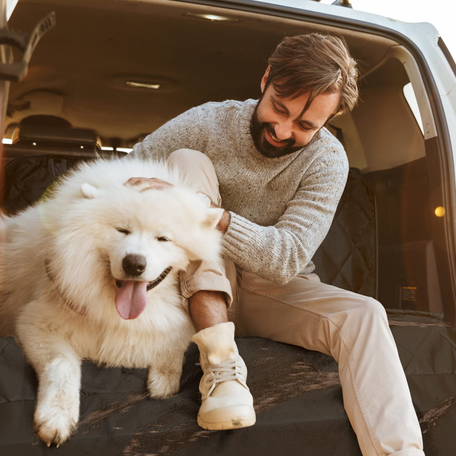 Veckle Cargo Liner, Upgraded Extra Large SUV Cargo Liner for Dogs Waterproof Scratchproof Cargo Cover with Bumper Flap Protector