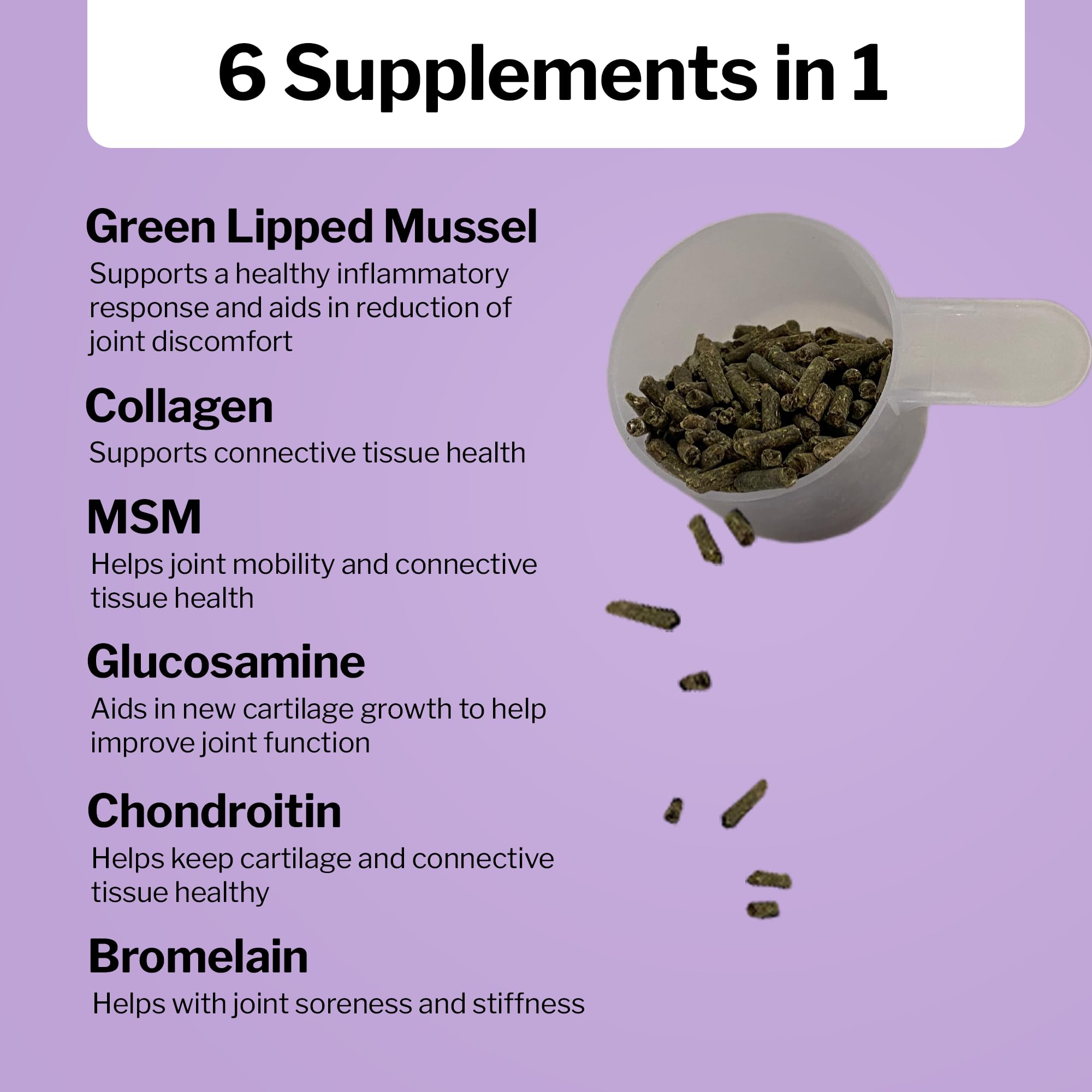 Formula 707 Joint 6in1 Equine Supplement 5 lb Bag - Support for Joint Integrity and Inflammatory Response in Horses - Green-Lipp