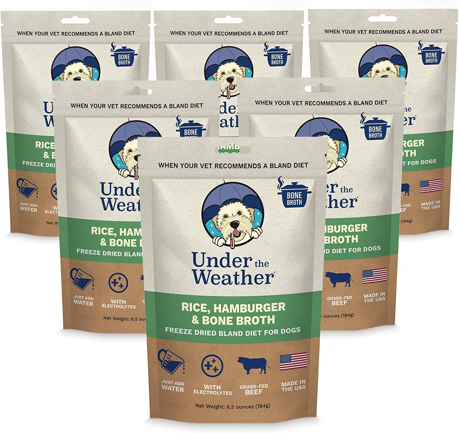 Under the Weather Easy to Digest Bland Dog Food Diet for Sick Dogs | Contains Electrolytes | Gluten Free, Freeze Dried 100% Huma