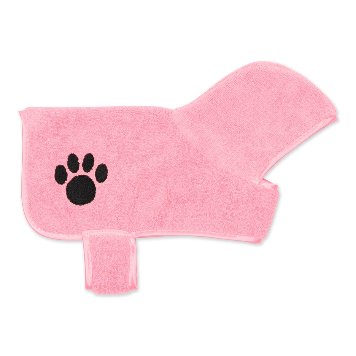 Bone Dry Pet Robe Collection, Embroidered Absorbent Microfiber Bath Robe With Adjustable Closure, For Dogs & Cats, X-Small, Pink