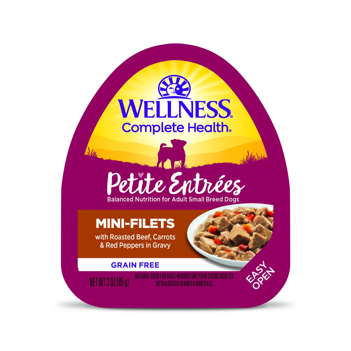 Wellness Petite Entrées Mini-Filets With Roasted Beef, Carrots & Red Peppers In Gravy, 3-Ounce Cup (Pack Of 12)