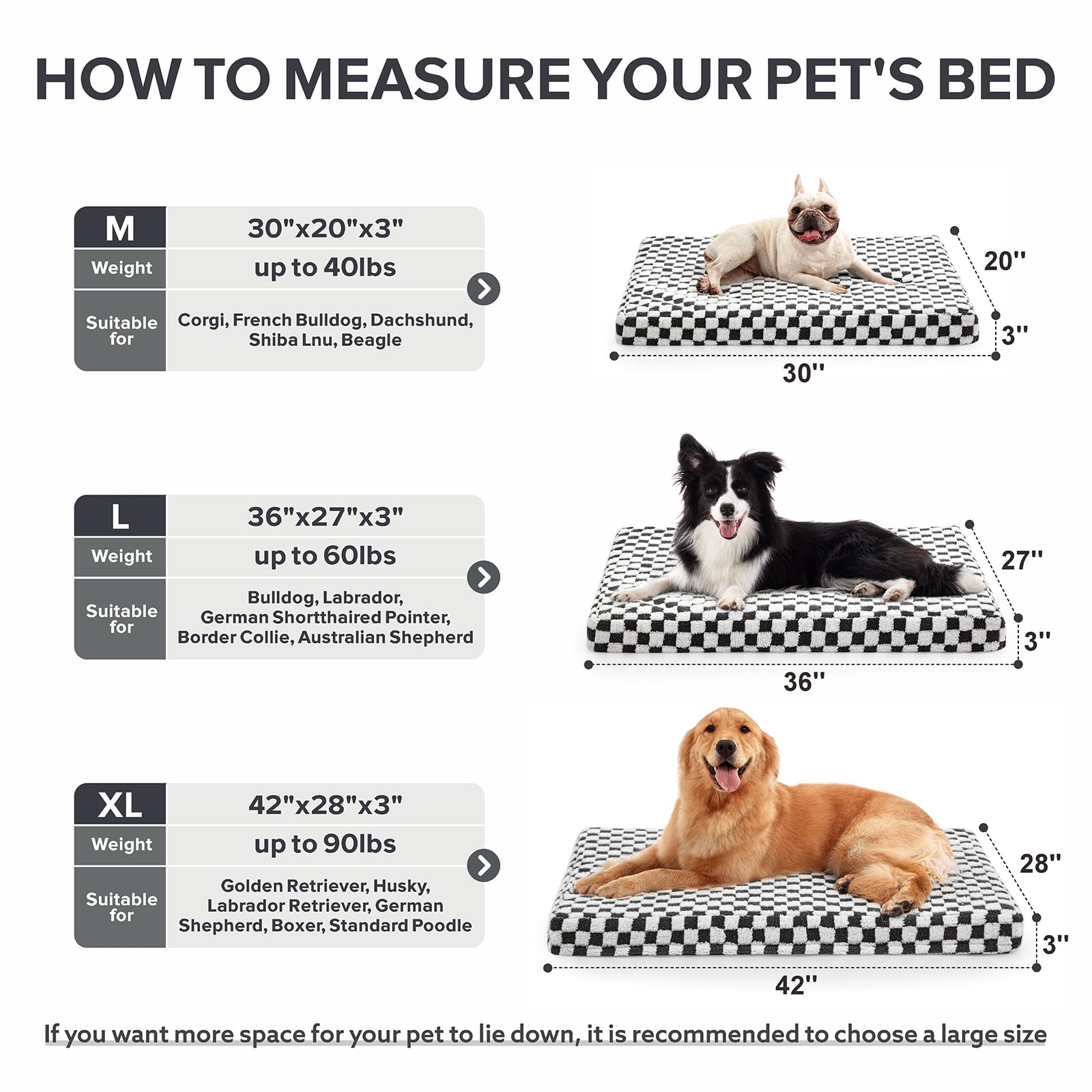 Joejoy Dog Bed For Medium Dogs, Large Orthopedic Dog Bed With Removable Washable Cover, Cute Modern Plush & Memory Egg Crate Foa