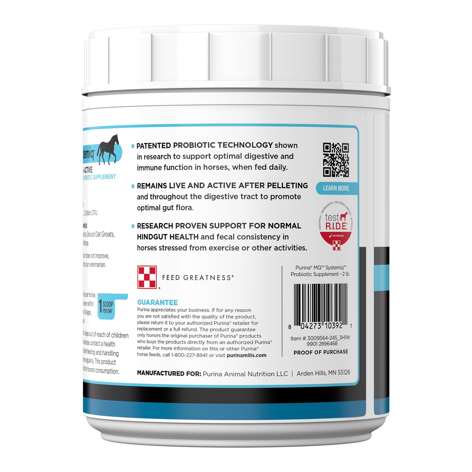 Purina Systemiq Probiotic Horse Supplement | 2 Pounds (2 LB)