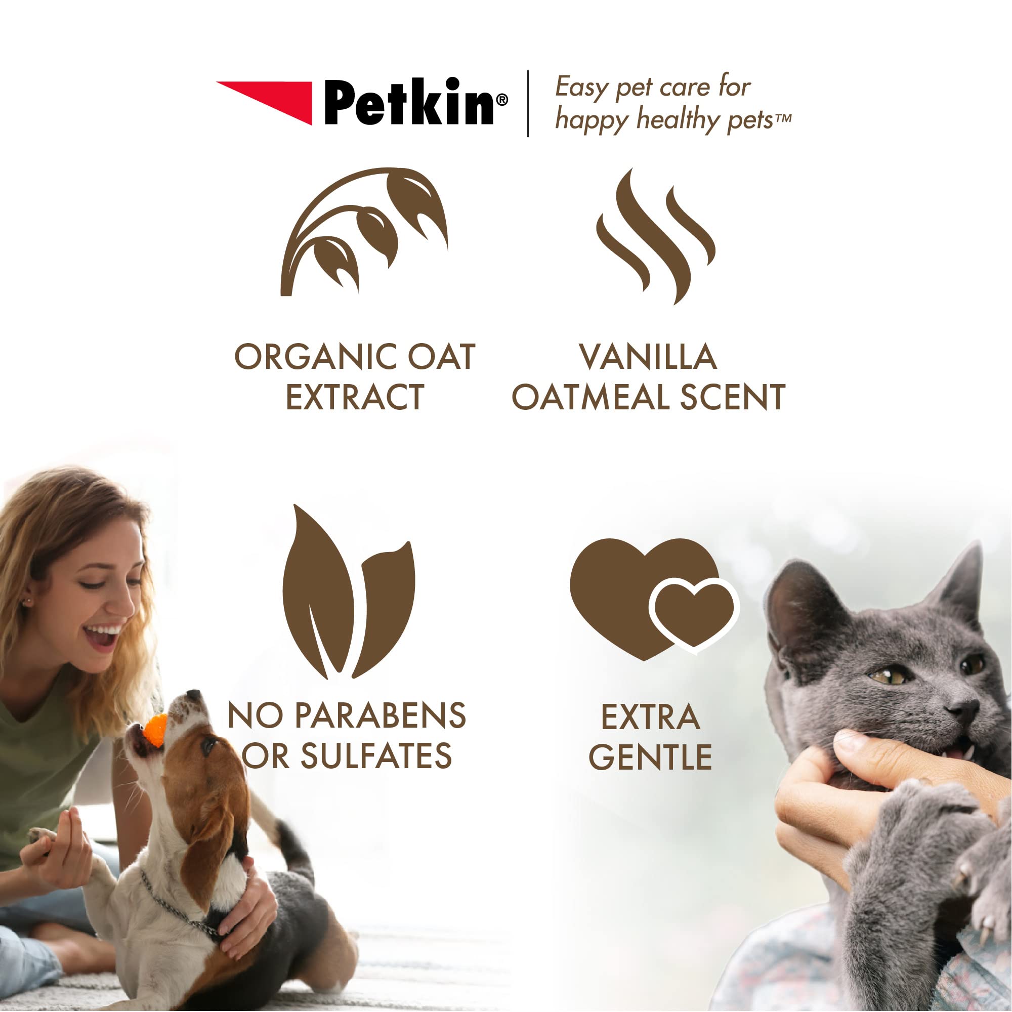 Petkin Mega Petwipes, 200 Wipes - Oatmeal Pet Wipes For Dogs And Cats, Use On Face, Paws, Ears, Body And Eye Area - Ideal For Ho