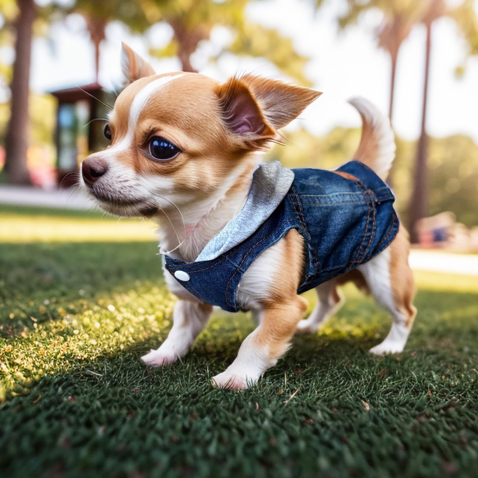 Jcdudoi Dog Jeans Jacket With Hooded Denim Pet Coat For Puppy Small Dogs Classic Overalls Male Cat Costumes Washed Vest Clothes