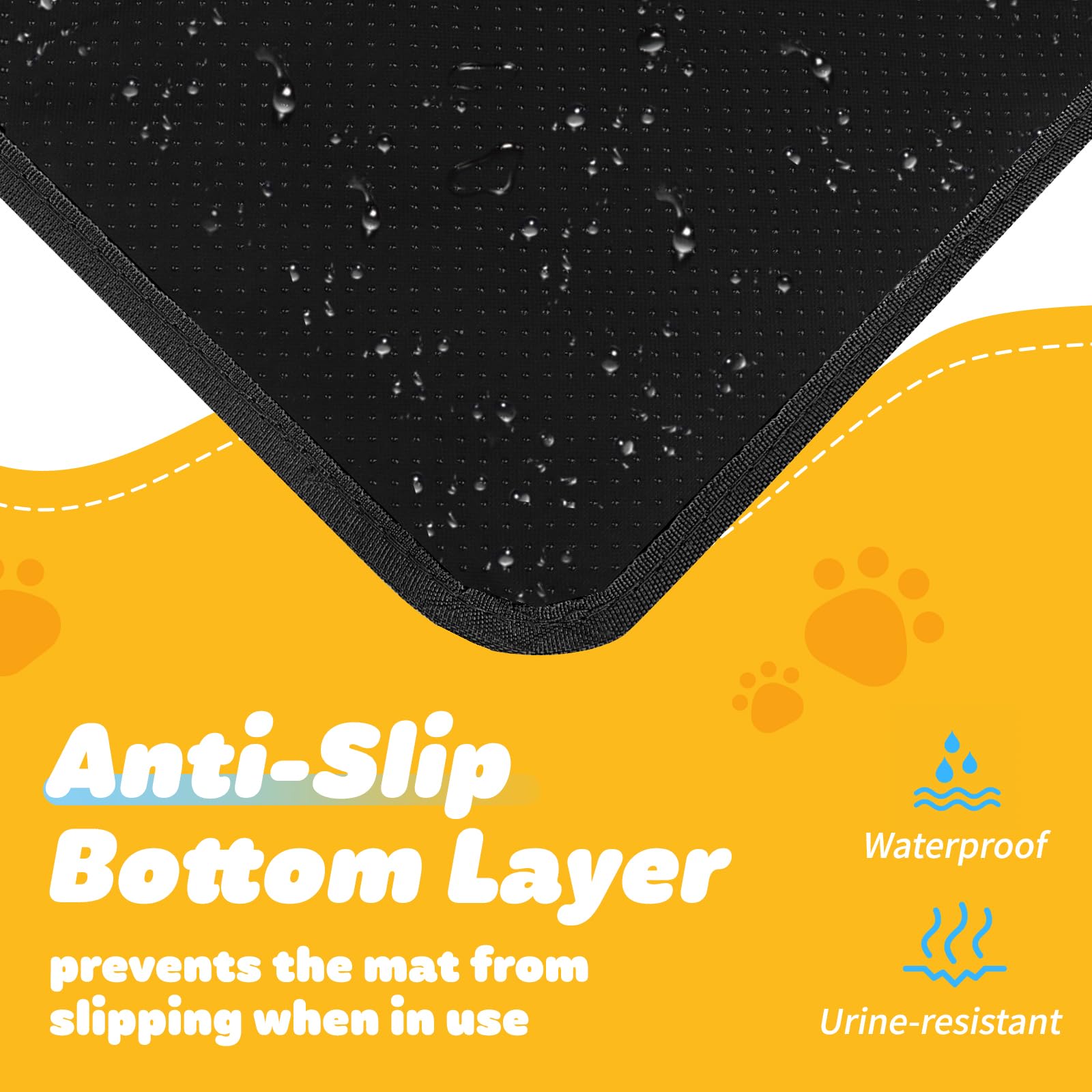 Cat Litter Mat - 23.2'' X 29.1'' Large Litter Trapping Mat, Easy To Clean Litter Box Mat, Waterproof, Urine-Proof, Non-Slip Kitty Litter Mats For Floor, Black