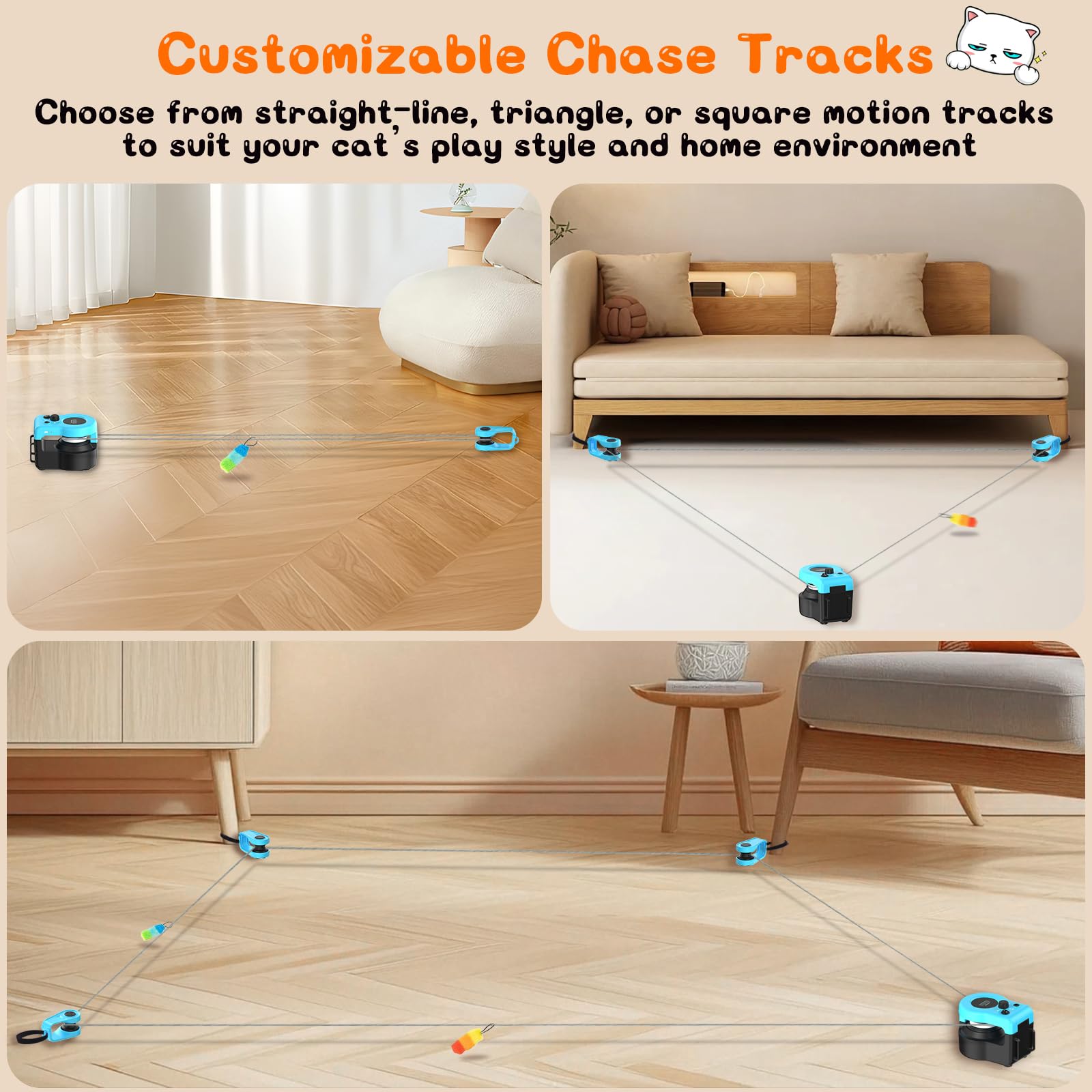 Interactive Cat Toy For Indoor - Automatic Cat Treadmill With Remote Control, 3 Speeds, Quiet Motor & Durable Design | Indoor Ch