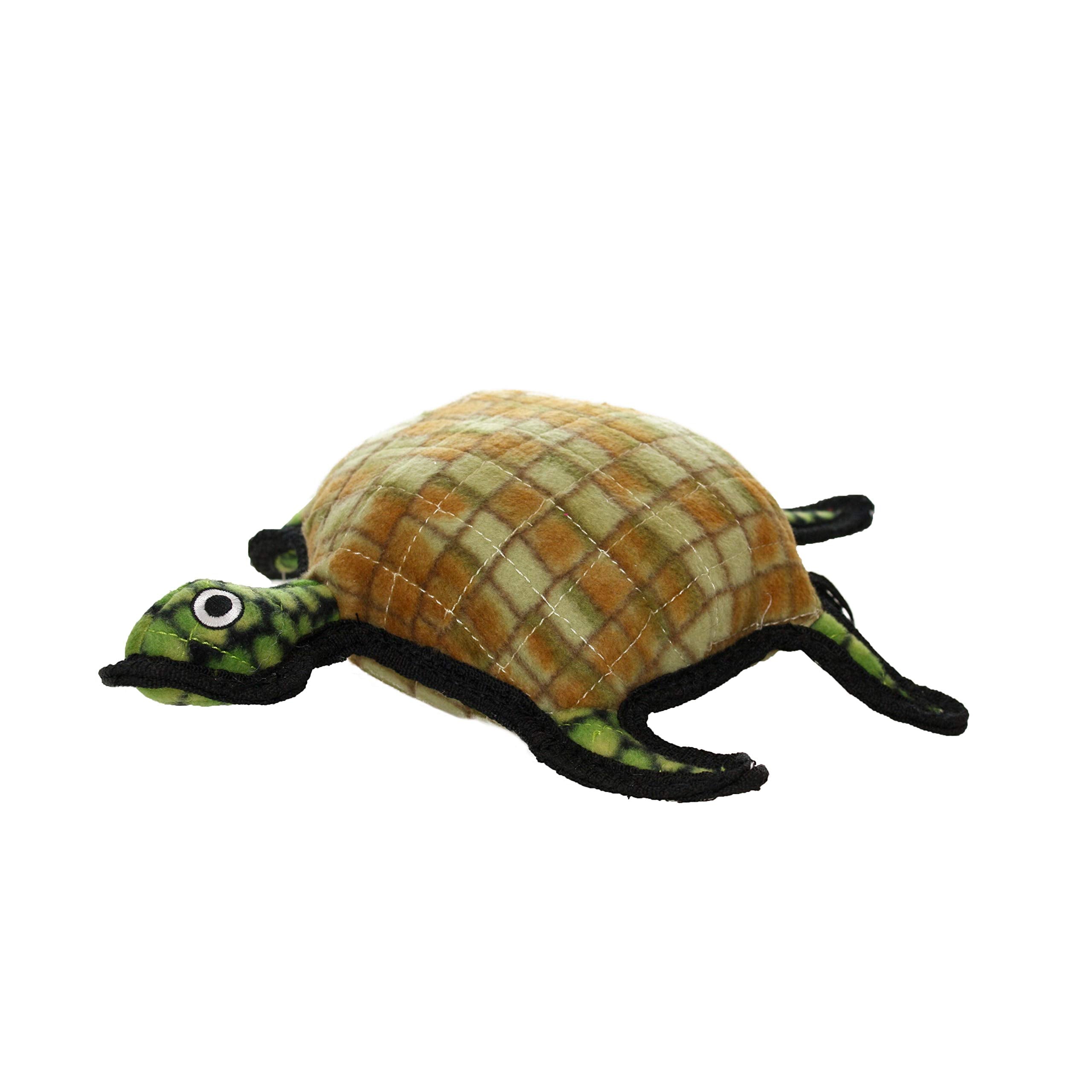 TUFFY Ocean Creature Turtle Dog Toy, Large, Durable Fleece, Green/Brown, Model T-OC-Turtle