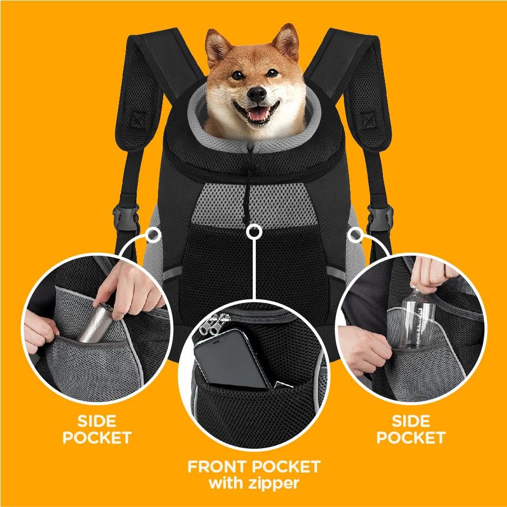 wuffie pet Carrier Backpack for Small, Medium and Large Dogs, Adjustable Breathable Oxford Fabric with mesh Window and Safety Be
