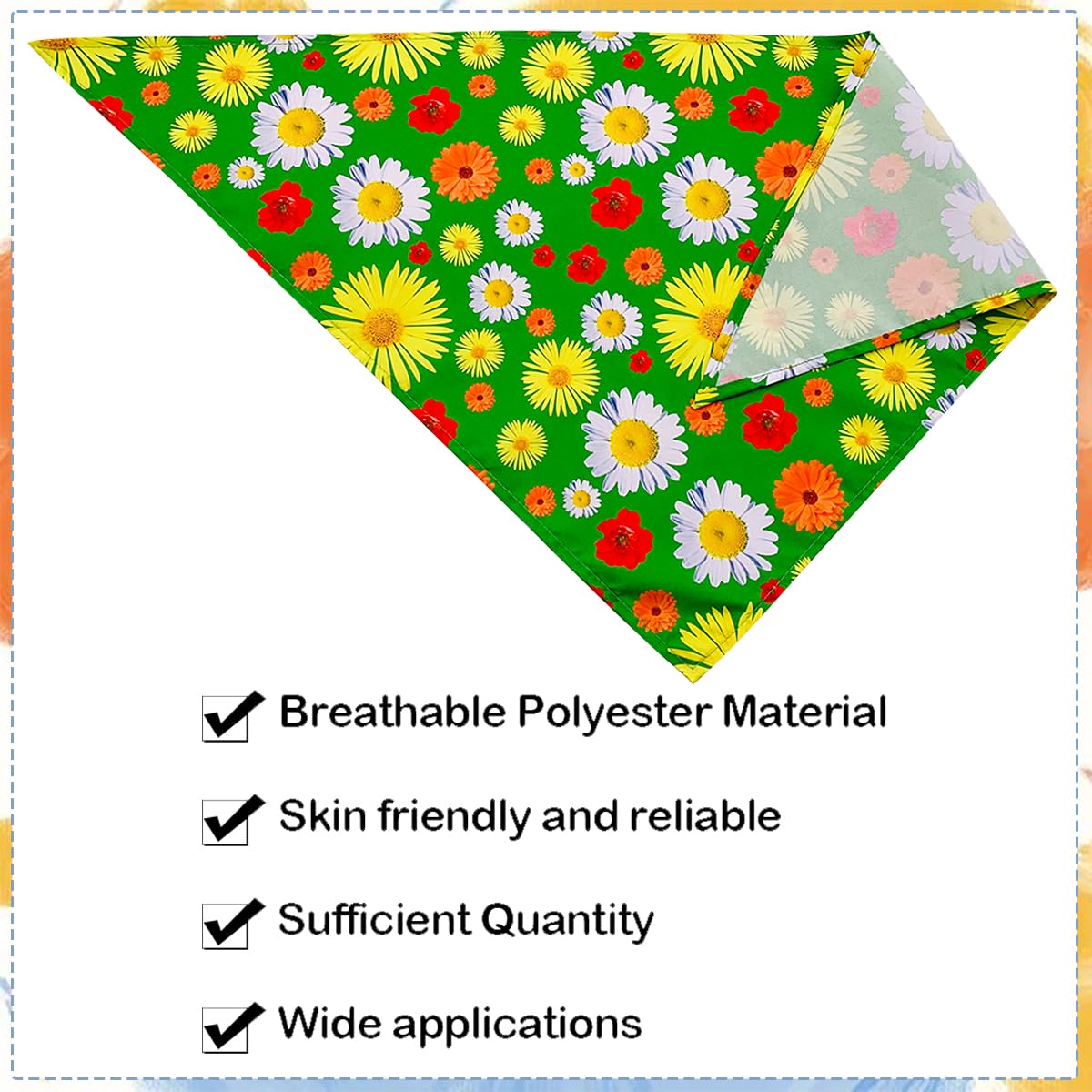 Jpgdn 100Pcs Dog Bandanas Floral Spring Flowers Bulk For Small Medium Dog Pink Purple Bule Kerchief Triangle Bibs Head Scarves F