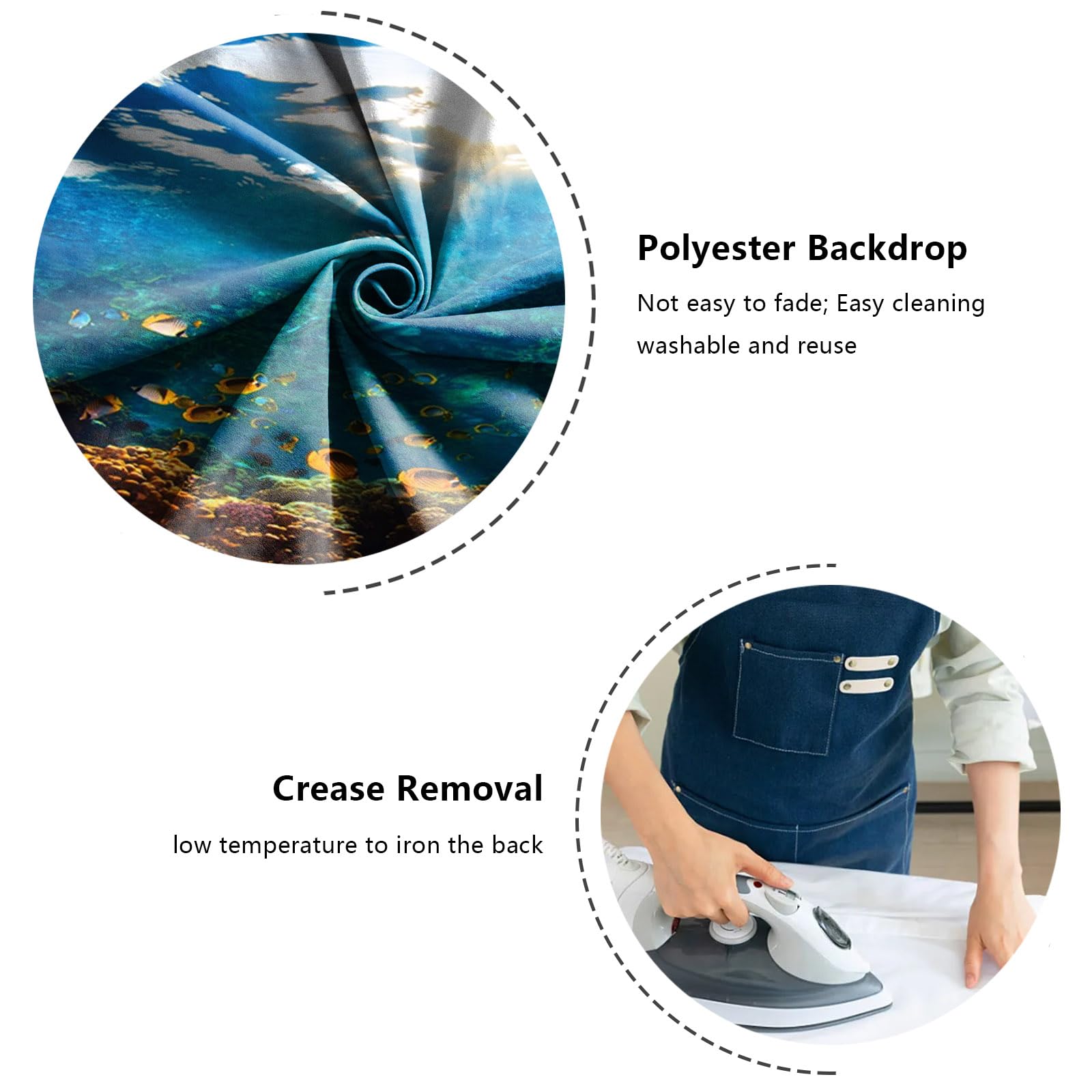 YongFoto Ocean Theme Fish Tank Background 72x18 inch Seaweed Coral Reef Rock Seafloor Tropical Fish Underwater Sea World Polyest