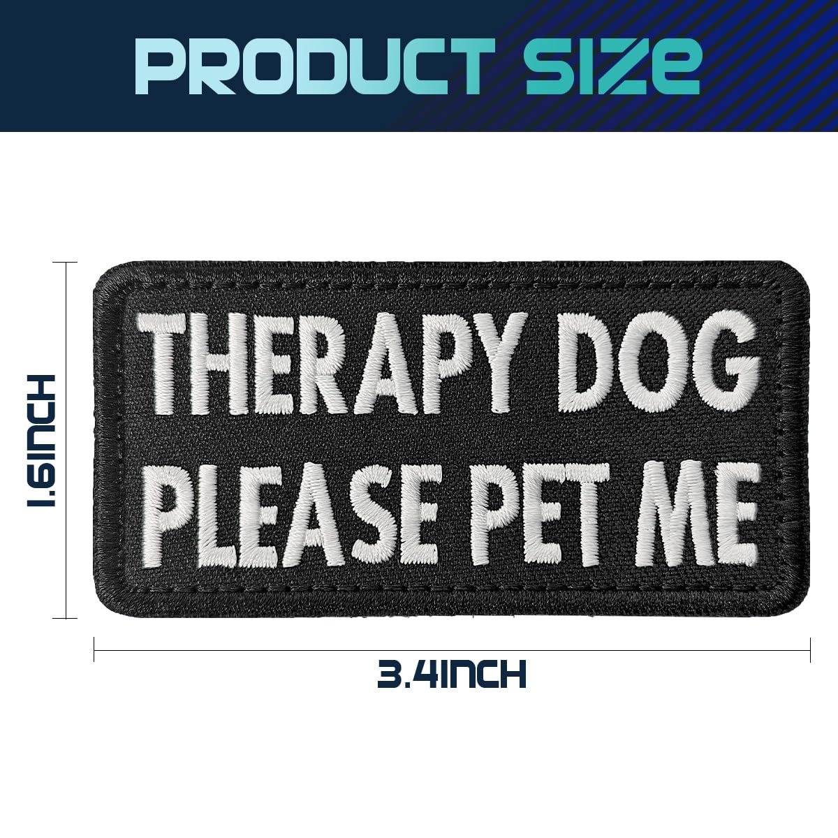 TACVEL 2 Pieces Therapy Dog Please Pet Me Dog Patches, Service Dog Patches with Hook Backing for Service Animal Vests, Harnesses