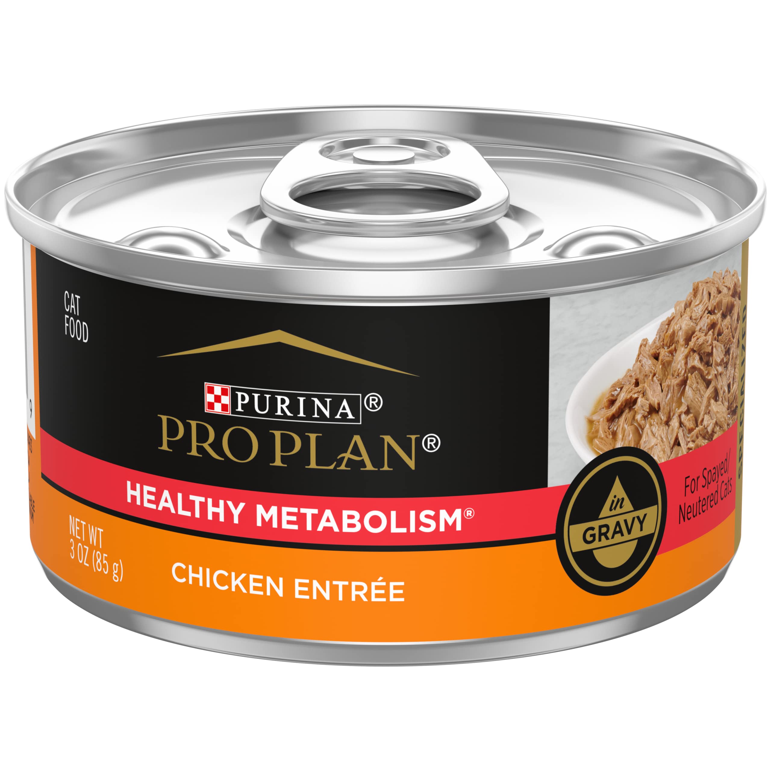 Purina Pro Plan High Protein Gravy Wet Cat Food, SPECIALIZED Healthy Metabolism Formula Chicken Entree - (Pack of 24) 3 oz. Pull