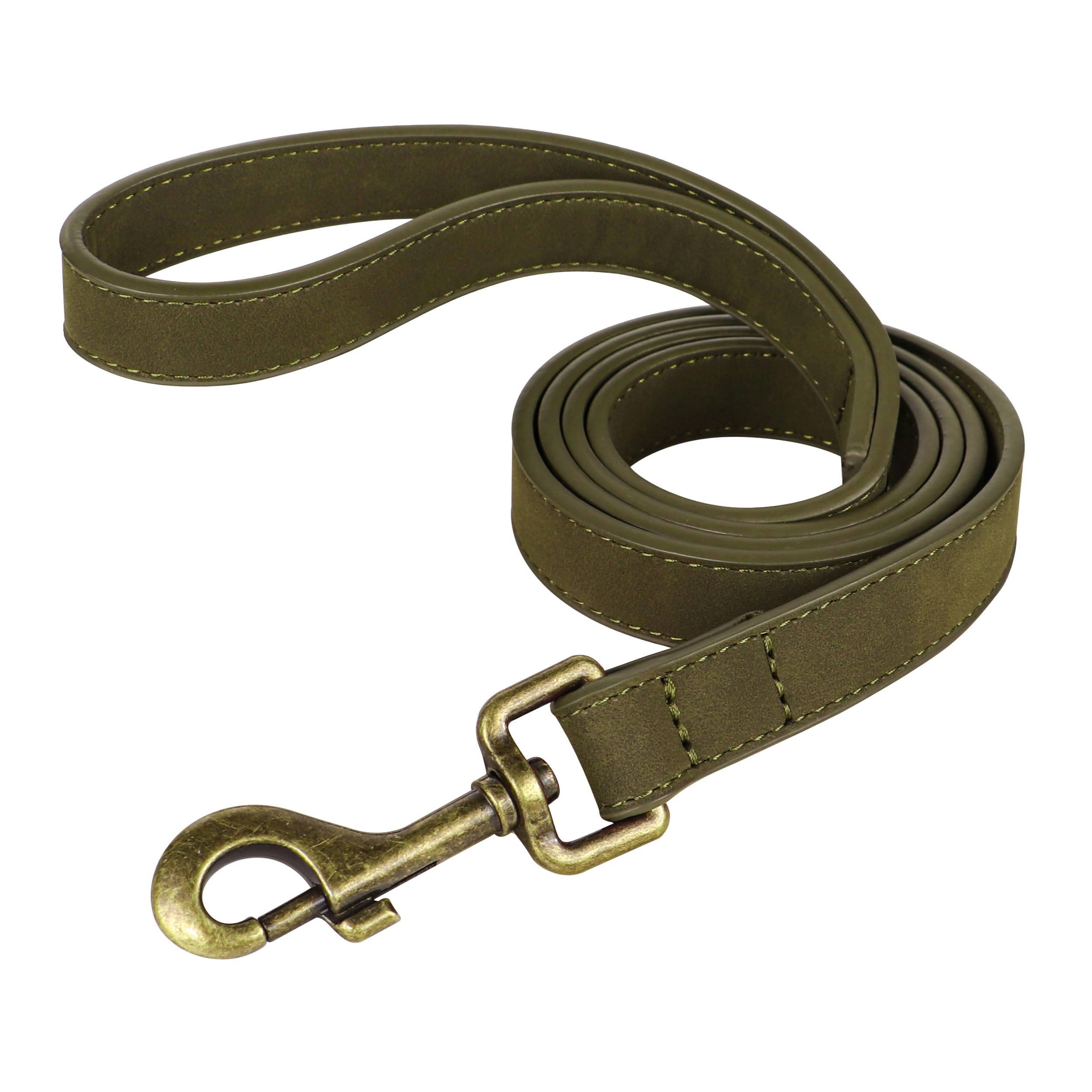 Didog Leather Dog Leash, Colorful Heavy Duty Dog Leash 4Ft, Strong And Durable Faux Leather Lead, Walking And Training Lead For 