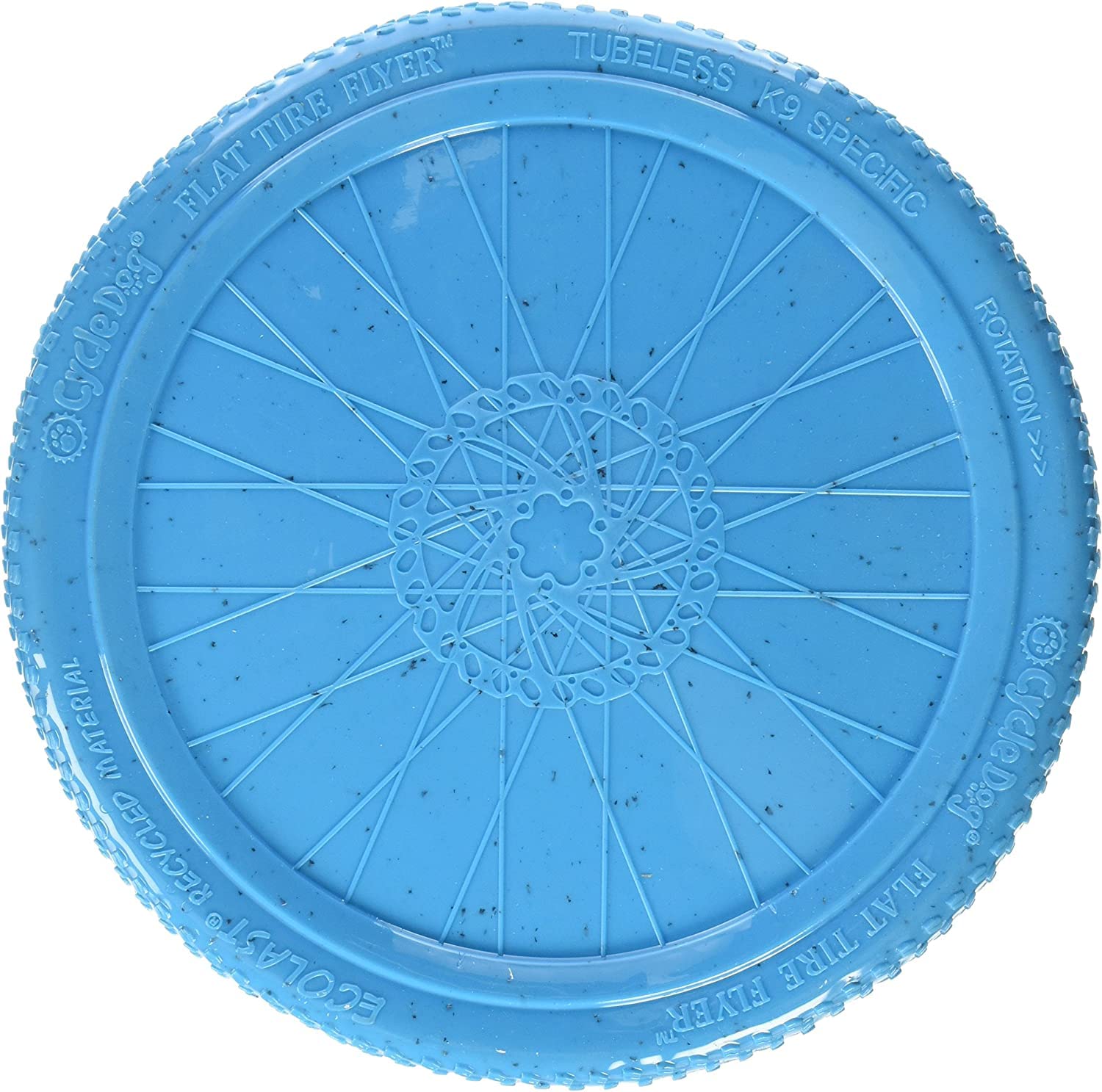 Cycle Dog Flat Tire Flyer-Flying Disc Dog Toy With Ecolast Recycled Material, Blue
