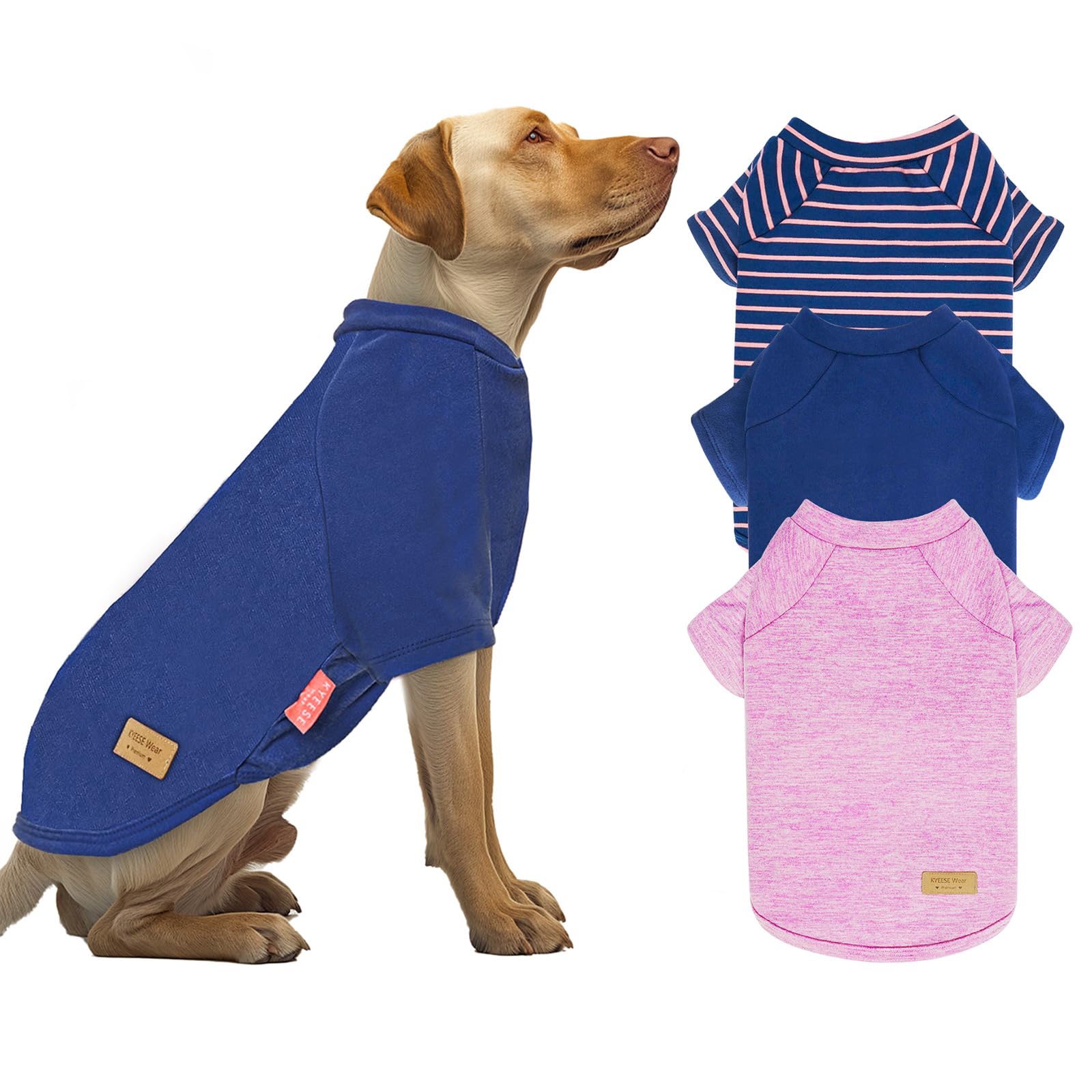 Kyeese 3Pack Dog Sweaters - Fleece Large And Medium Sweater For Boys, Soft Sweatshirt, Stretchy Coats, Dog Clothes