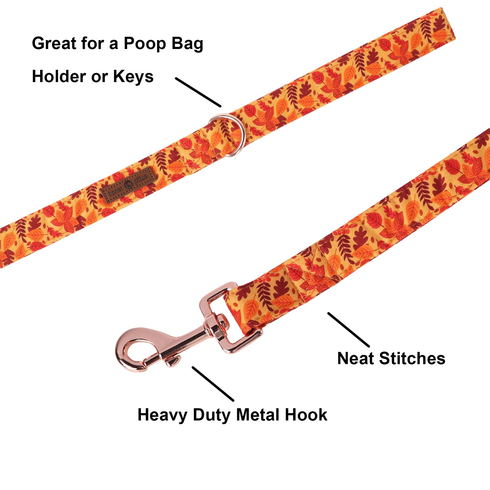 Lionet Paws Dog Leash For Small Dogs, Red, 5/8In X 4Ft