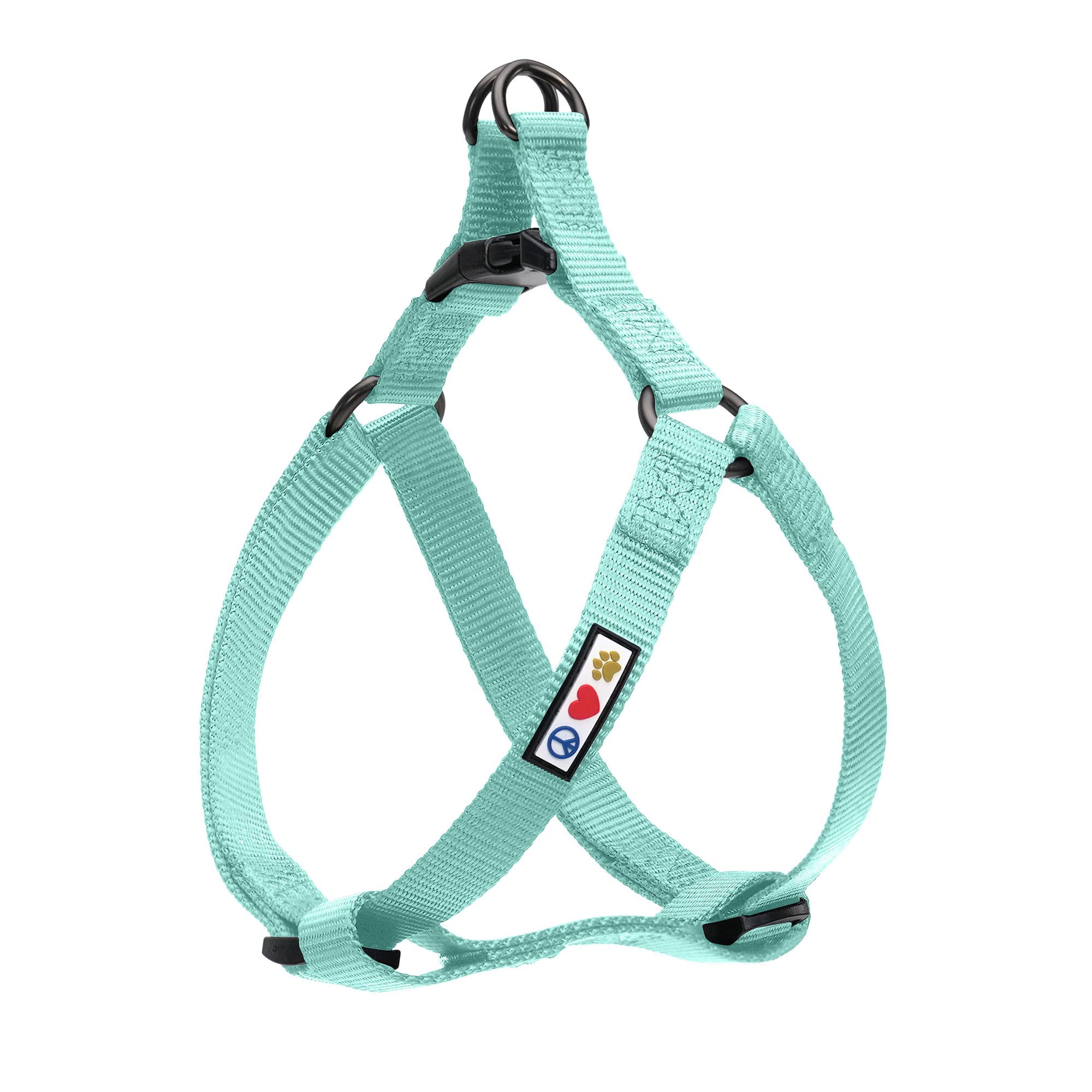 Pawtitas Step-In Dog Harness Solid Color Vest For Training & Walking, Puppy & Medium Dog Teal