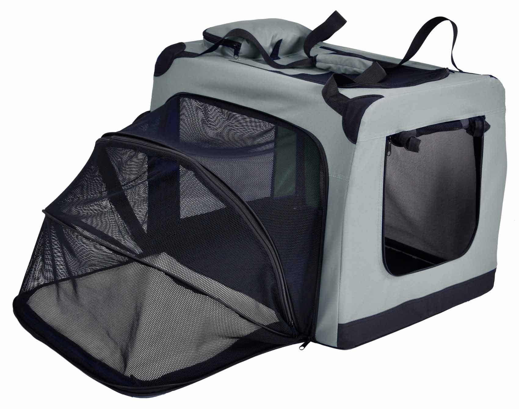 Pet Life Hounda Accordion Metal Framed Soft-Folding Collapsible Dual-Sided Expandable Pet Dog Crate(D0102H70HV7.)