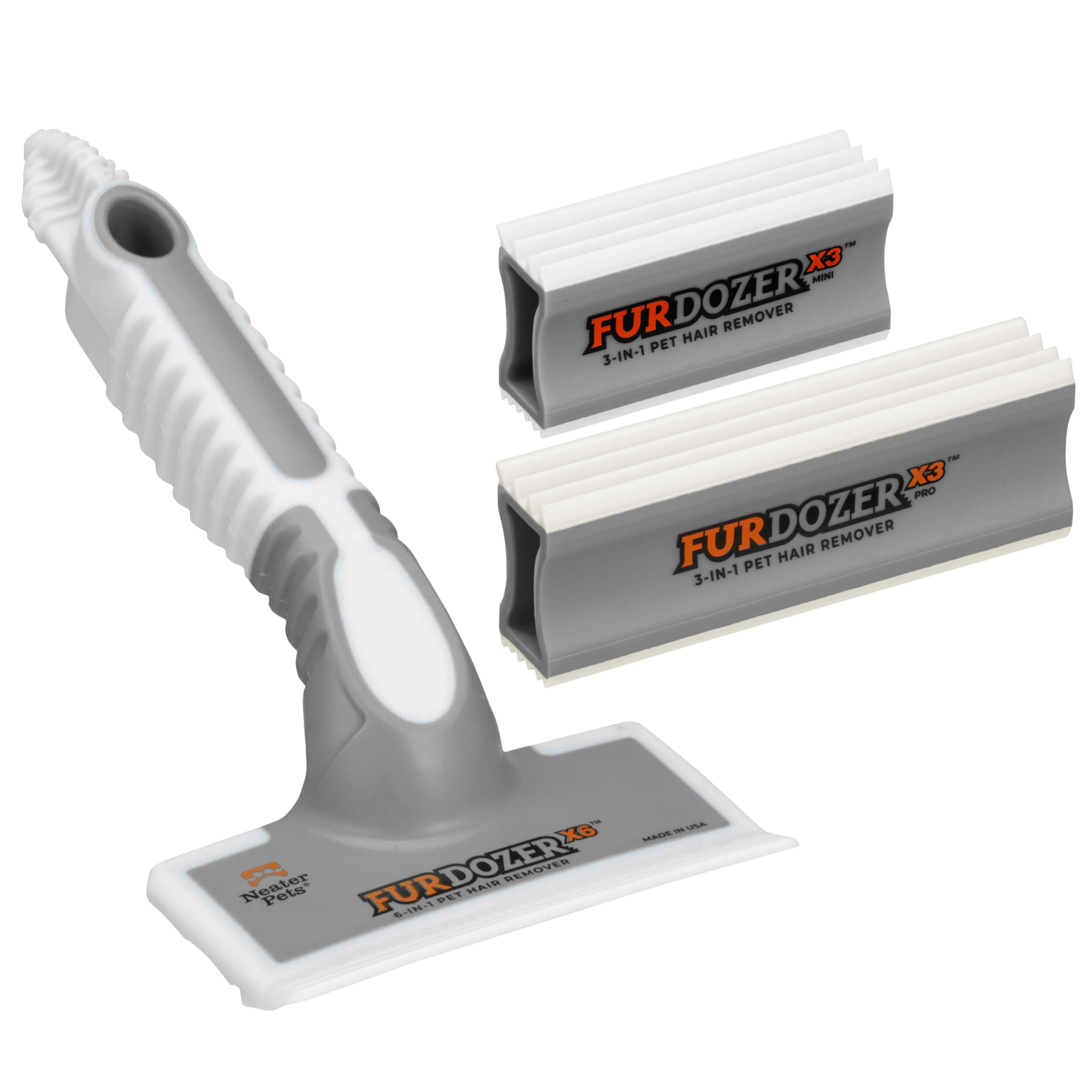 Furdozer X6 & X3 Bundle - Pet Hair Removal Tool & Car Detailing Dog Hair Remover For Carpet, Car, Couch, Bedding, & Furniture - 