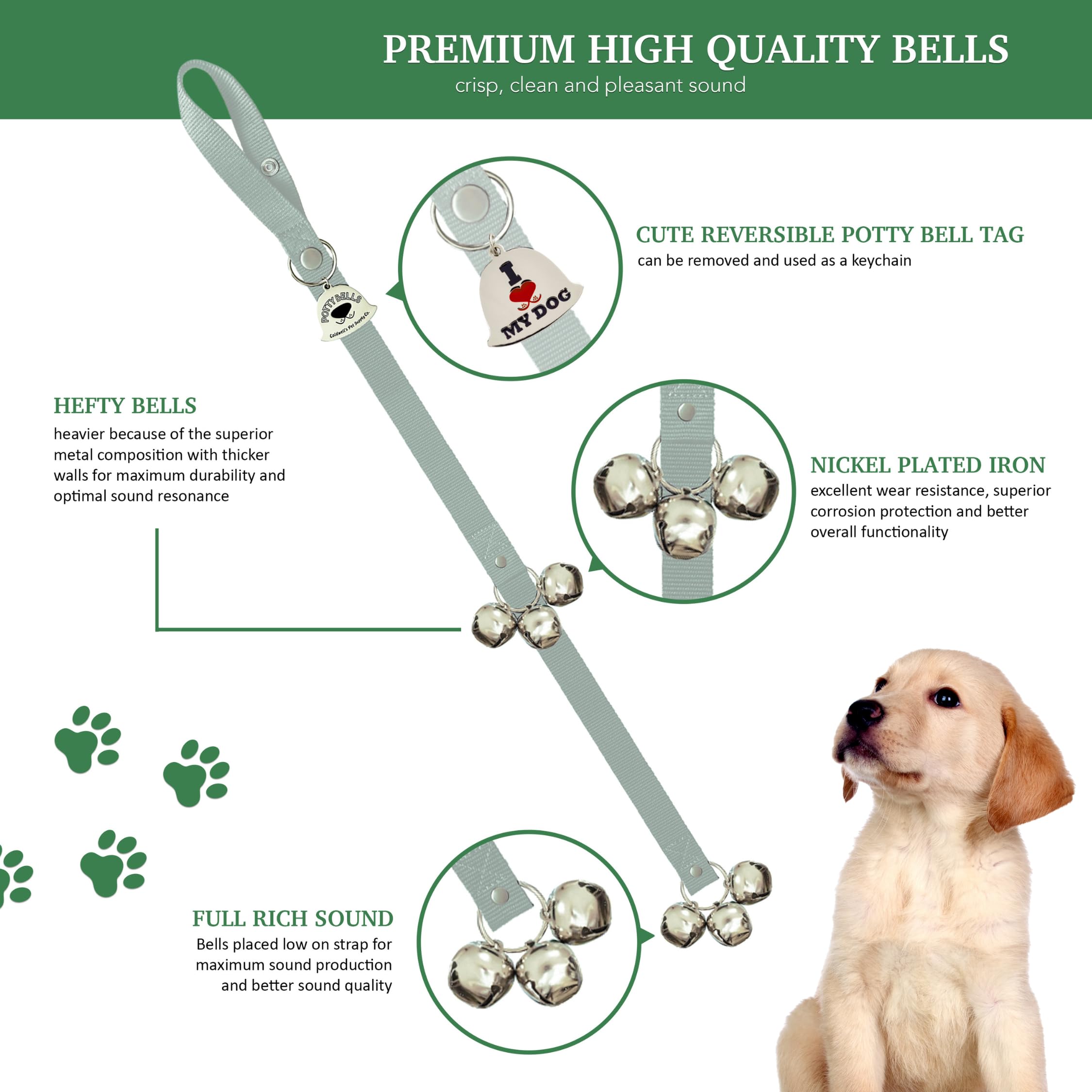 Caldwell'S Dog Potty Bell For Dogs To Ring To Go Outside - The Original Dog Door Bell For Potty Training - Premium Quality Dog T